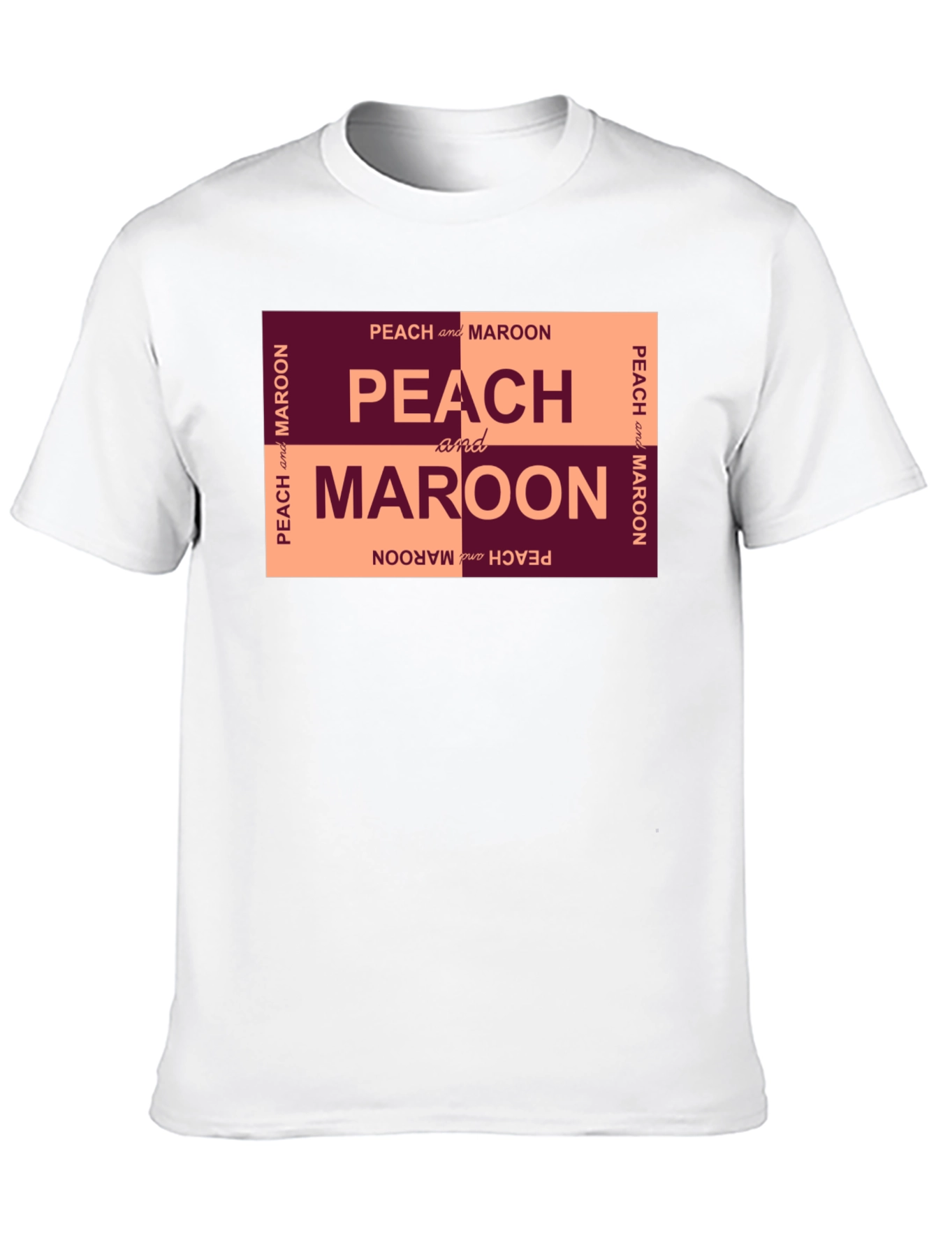 Peach and Maroon Graphic T-Shirt
