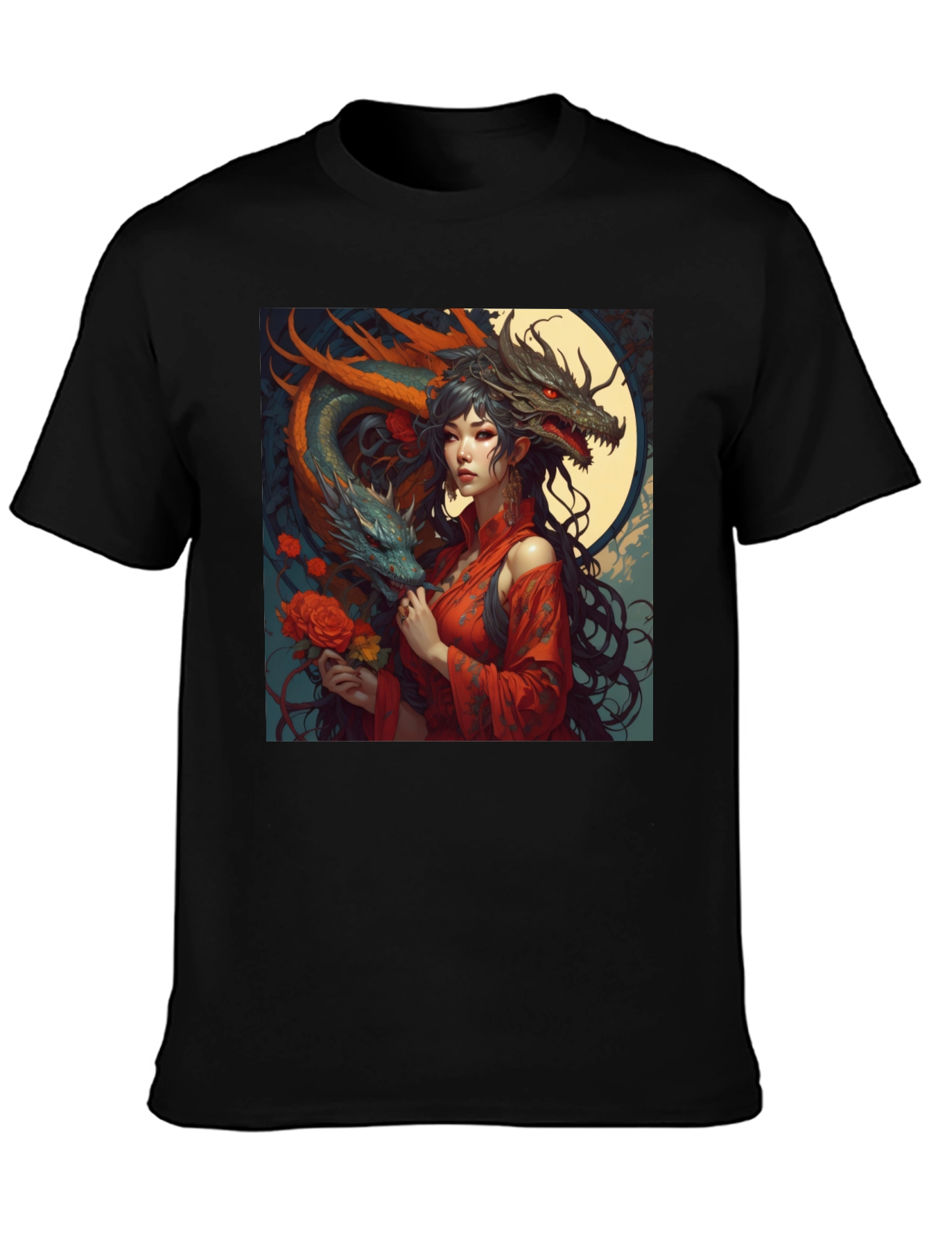 Dragon Queen Graphic Tee - Black