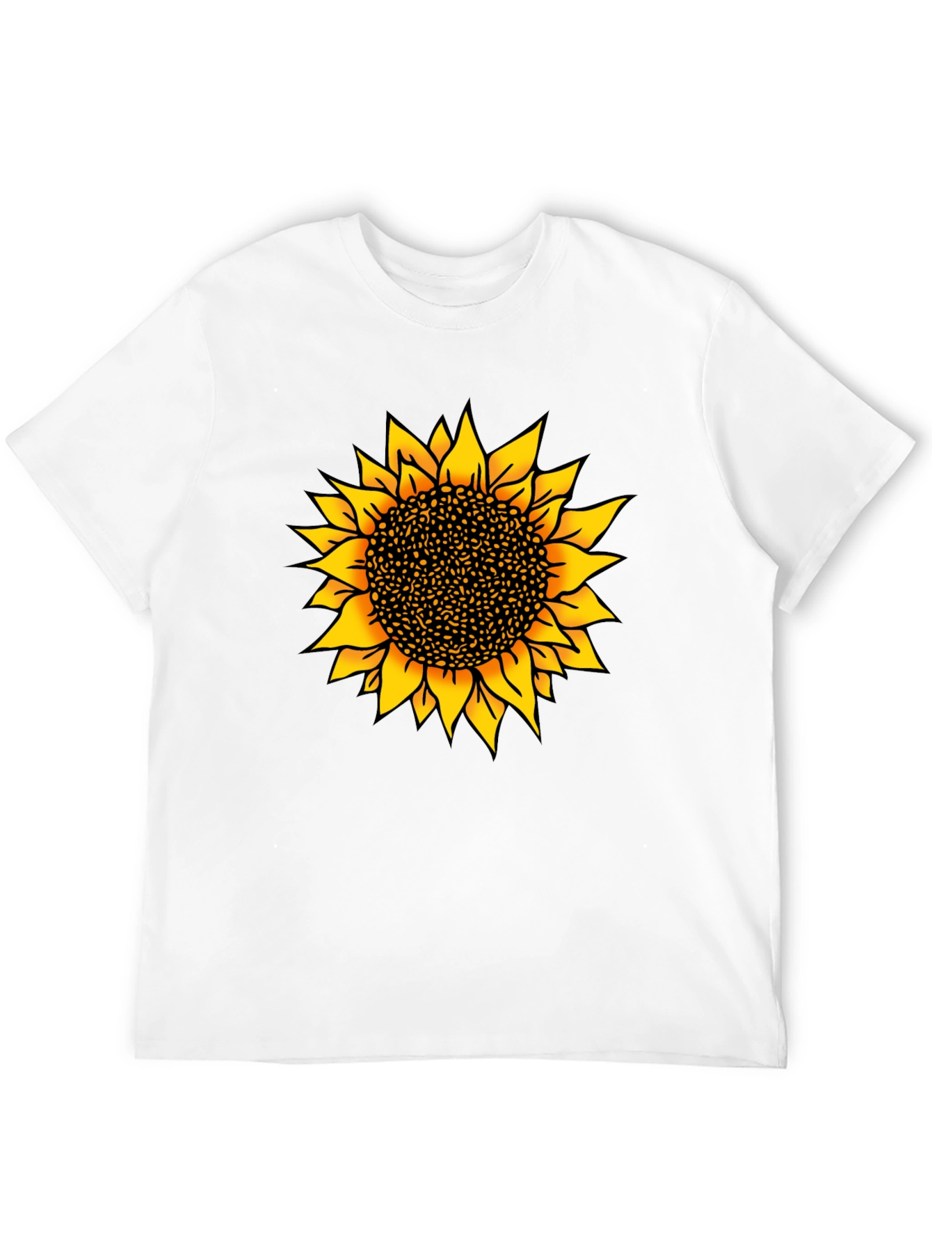 Sunflower Graphic Print Black T-Shirt