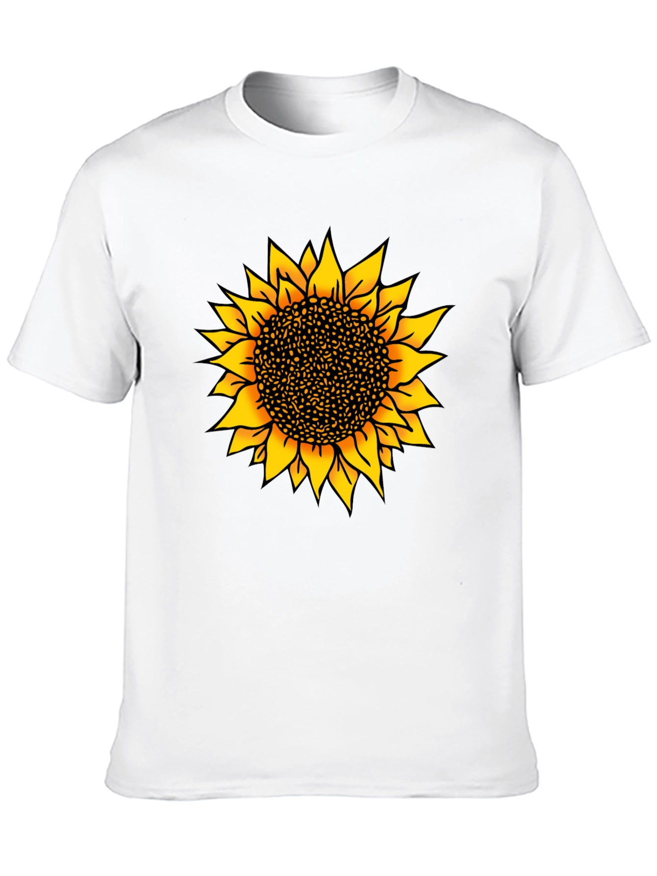 Sunflower Graphic Print Black T-Shirt