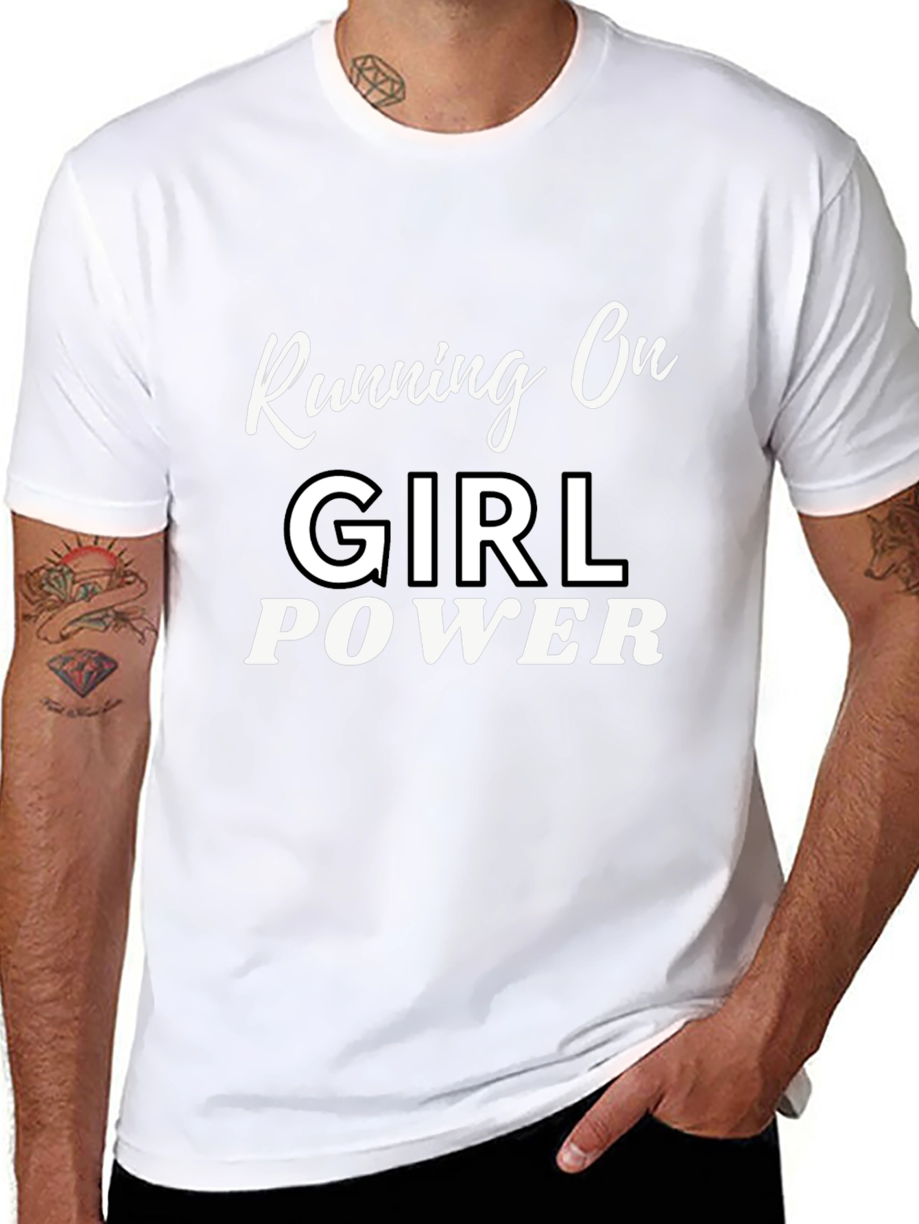 Girl Power Graphic Tee - Black Cotton T-Shirt