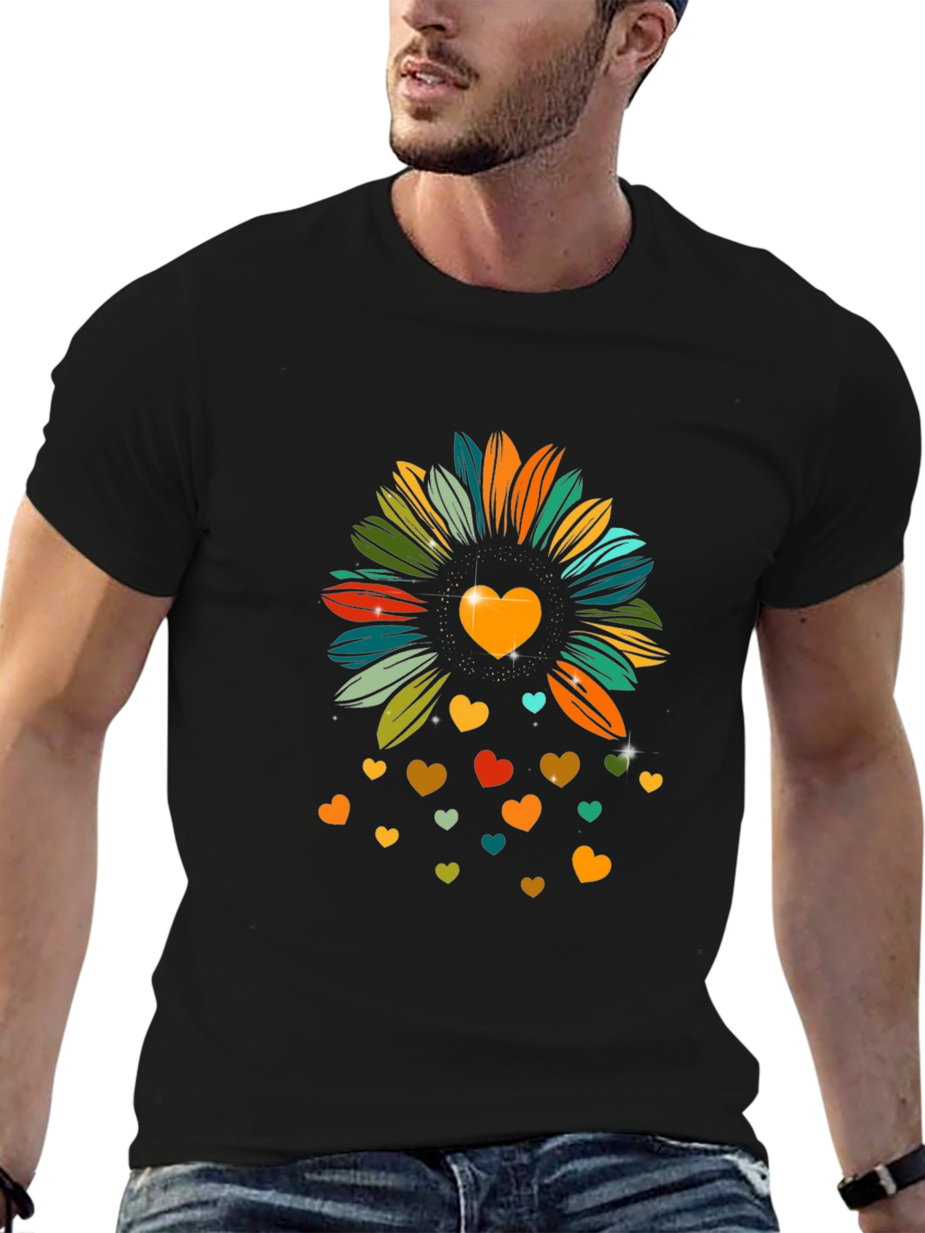 Heart Sunflower Graphic Tee