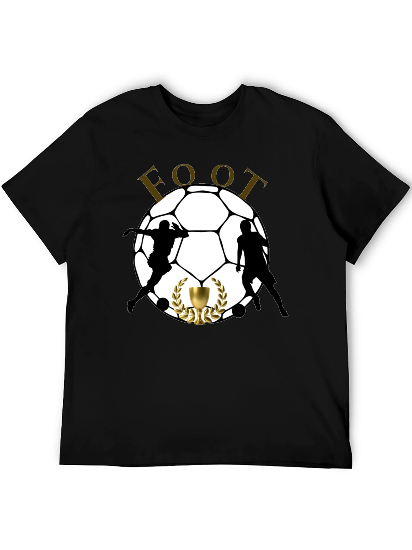 Mens Black Soccer Graphic T-Shirt