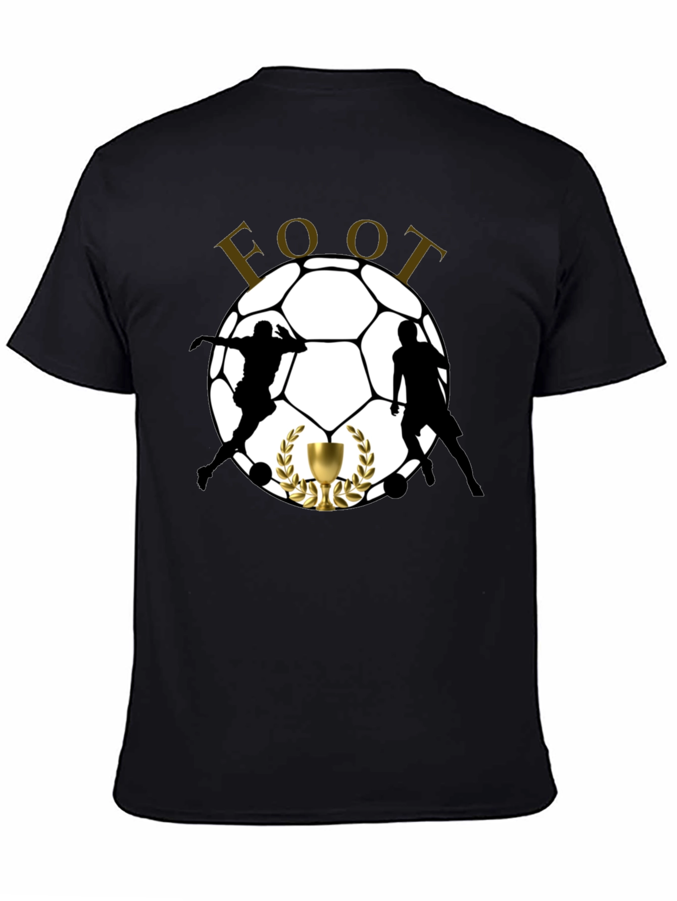 Mens Black Soccer Graphic T-Shirt