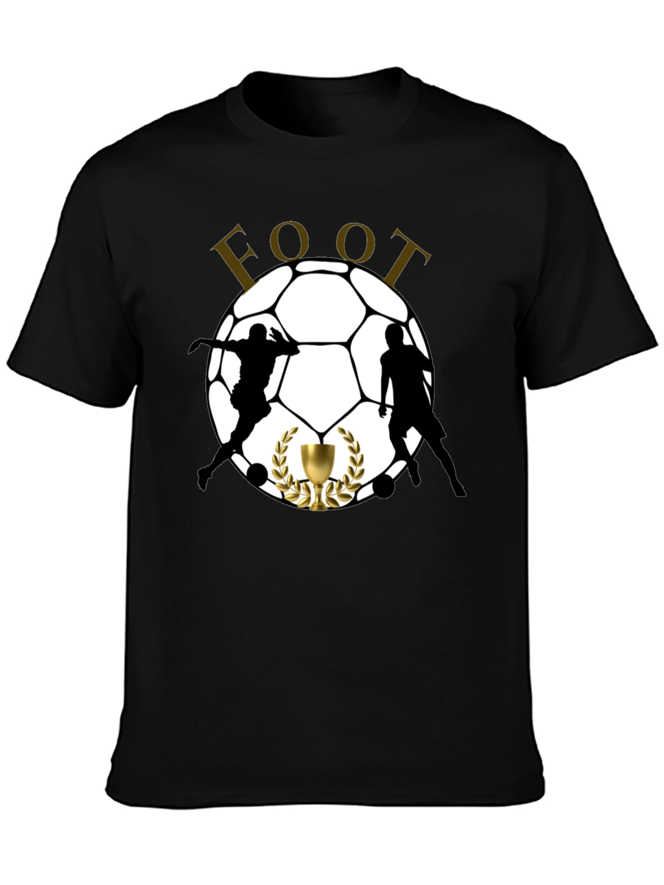 Mens Black Soccer Graphic T-Shirt