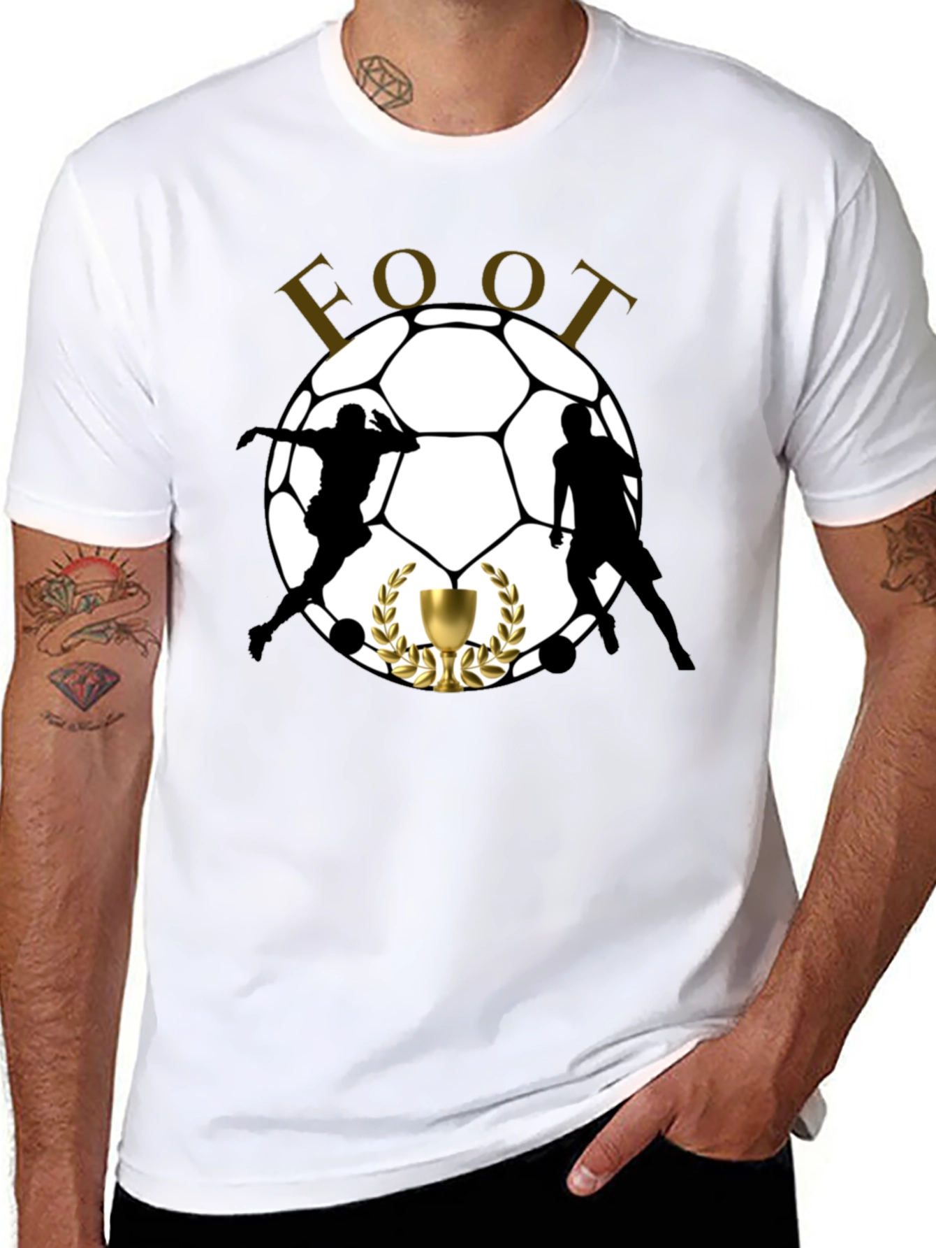 Mens Black Soccer Graphic T-Shirt