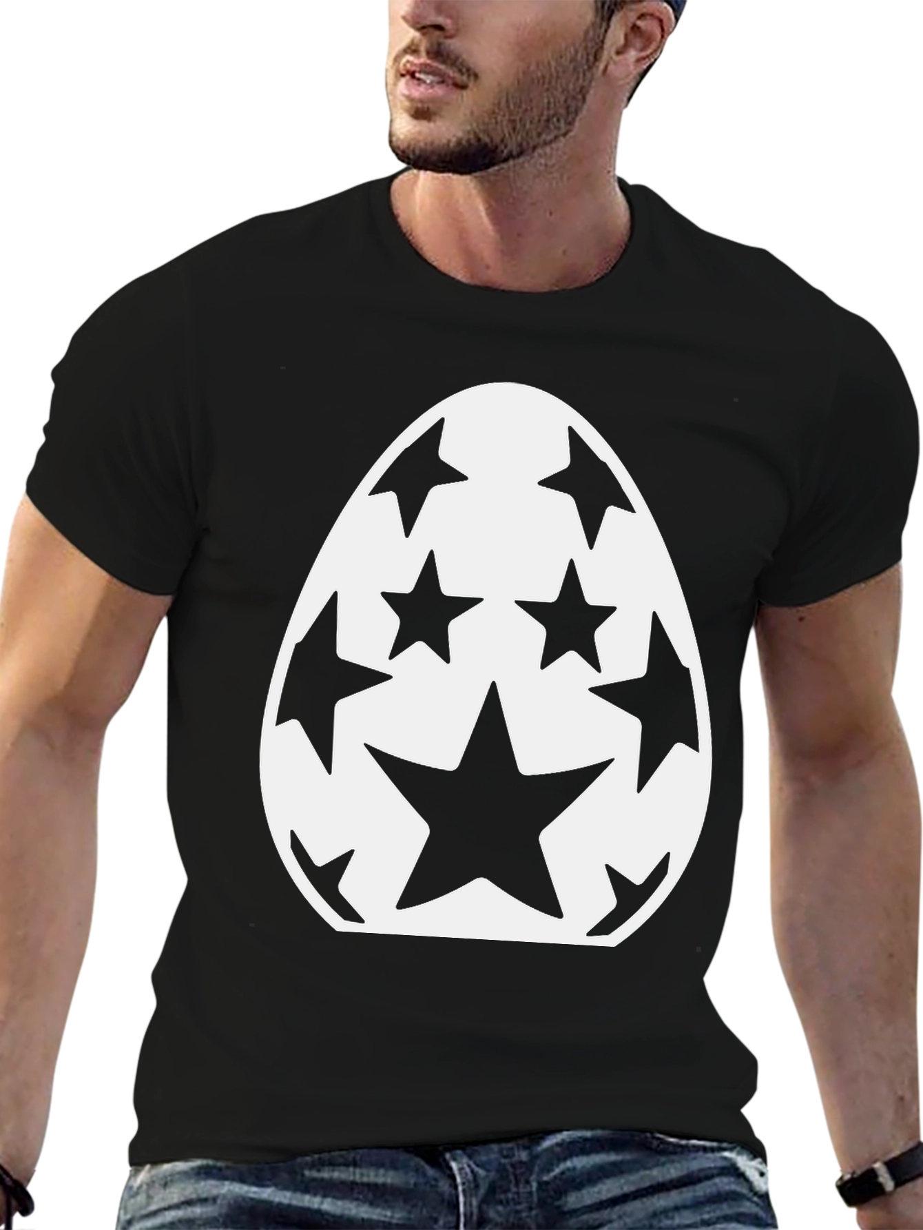 Star Egg Graphic T-Shirt - Black