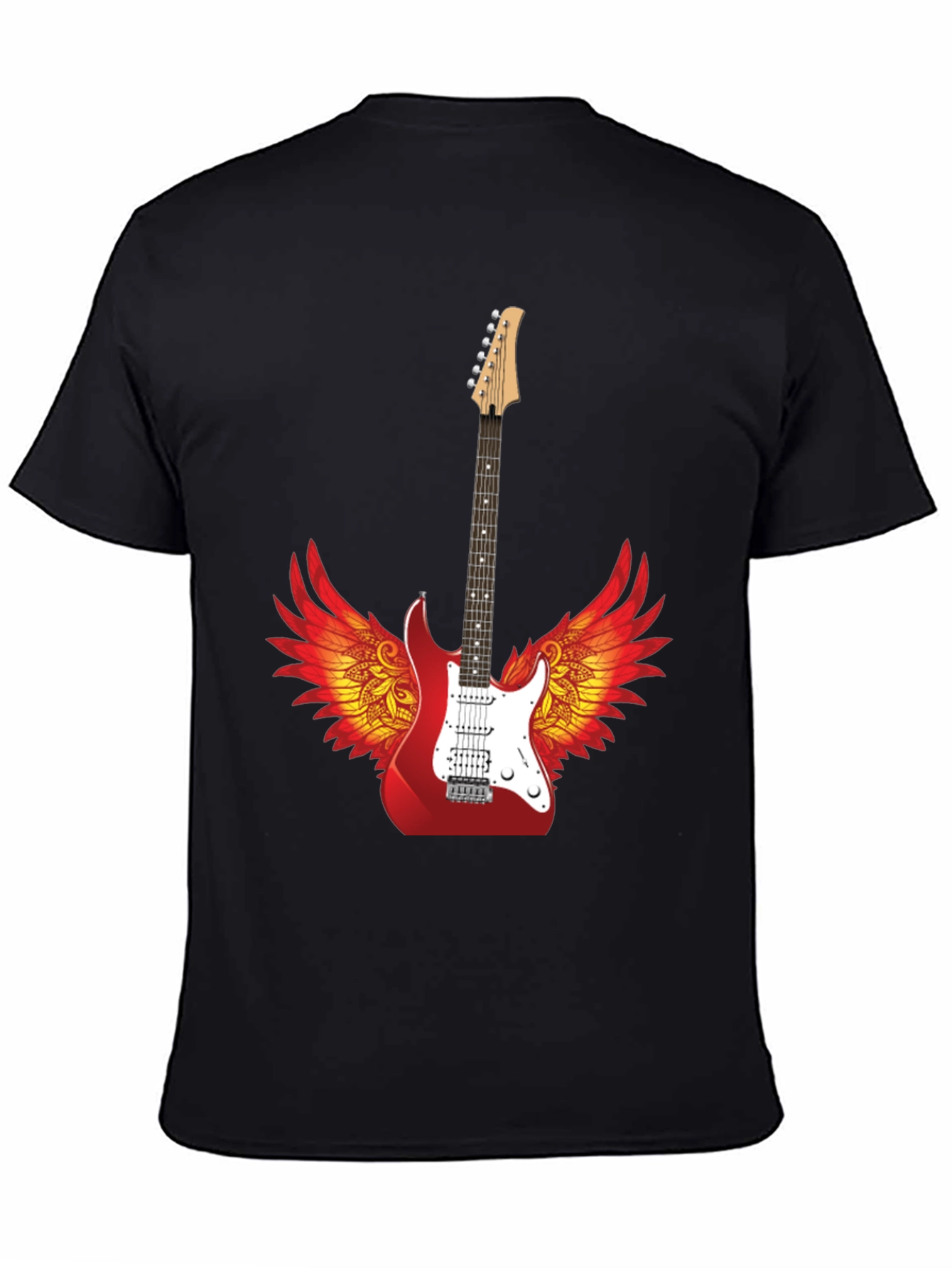 Winged Guitar Graphic Tee - Rock Star Style