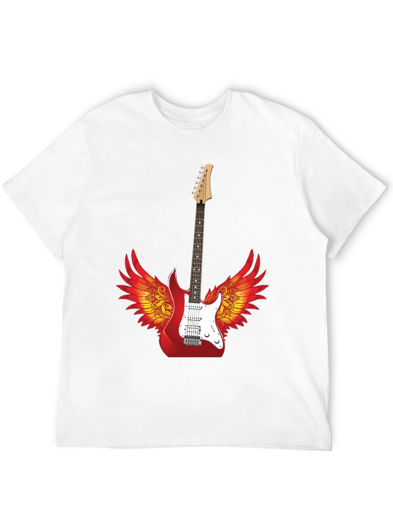 Winged Guitar Graphic Tee - Rock Star Style