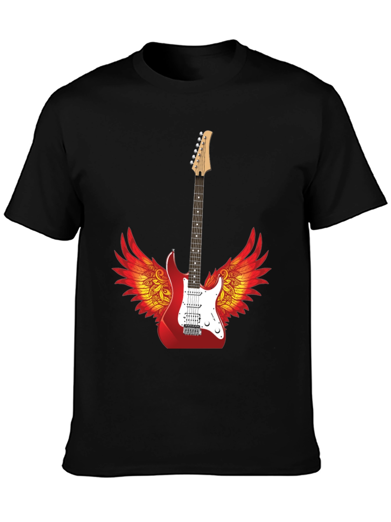 Winged Guitar Graphic Tee - Rock Star Style