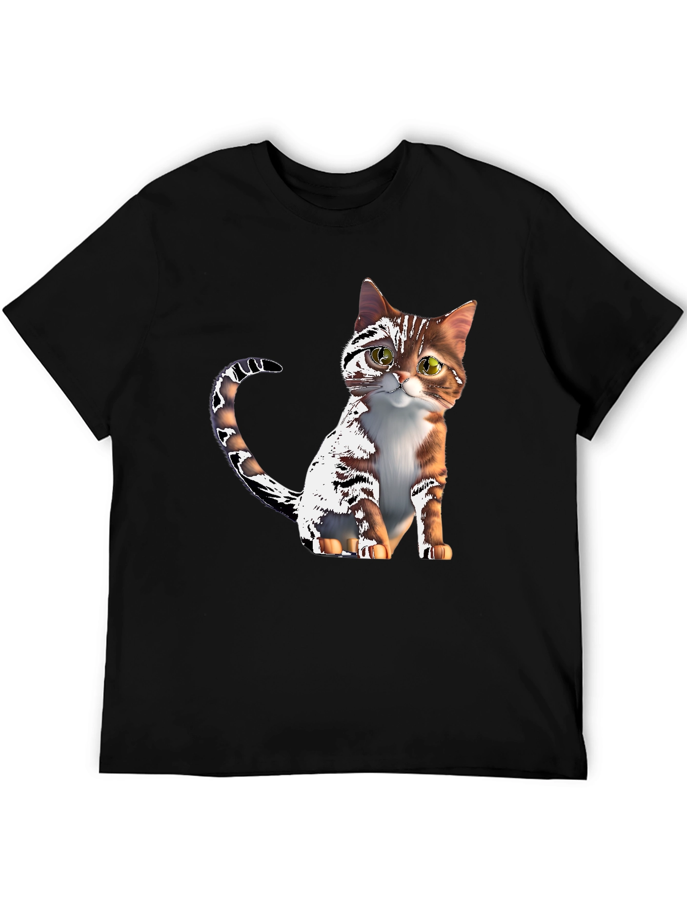 Cute Cartoon Cat Graphic T-Shirt