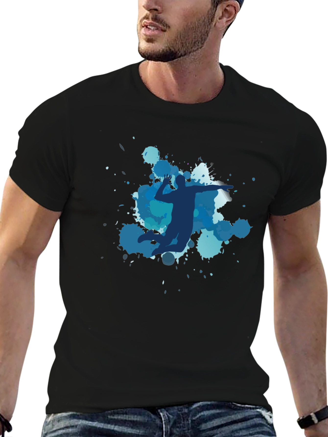 Volleyball Player Graphic Black Tee
