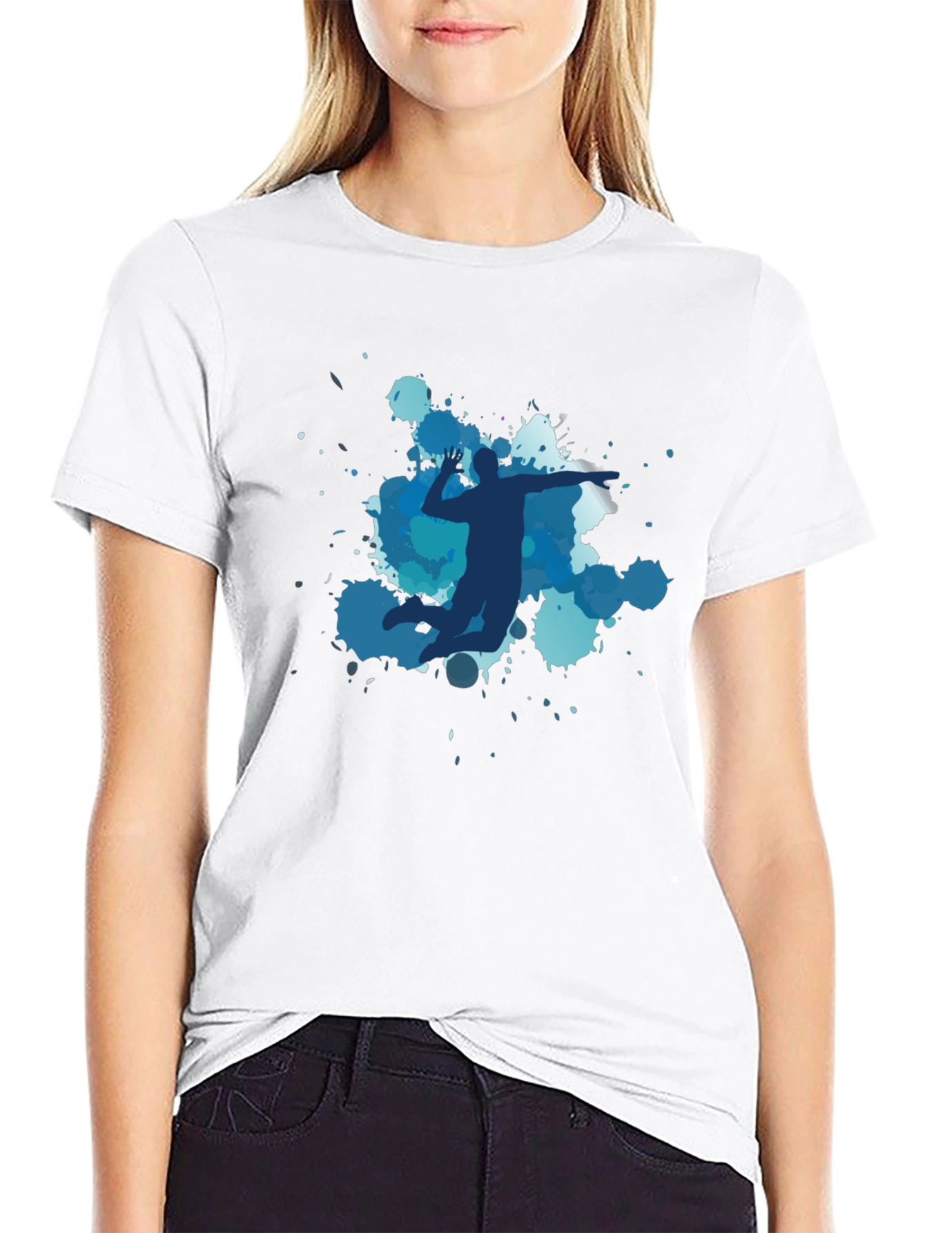 Volleyball Player Graphic Black Tee