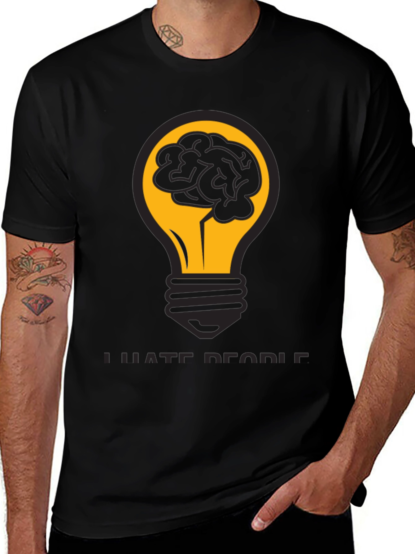 I Hate People Brain Lightbulb T-Shirt