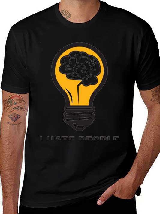 I Hate People Brain Lightbulb T-Shirt