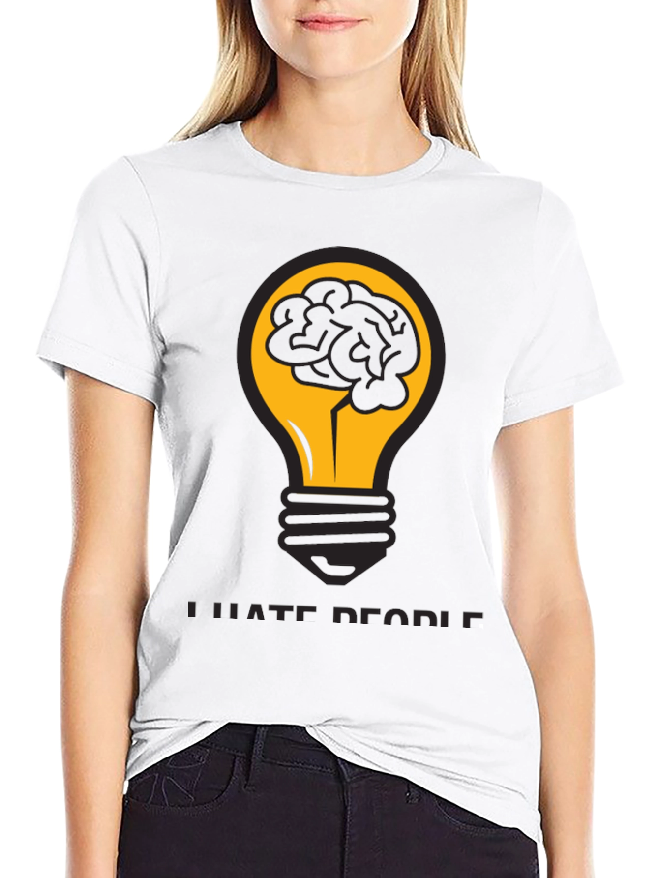 I Hate People Brain Lightbulb T-Shirt