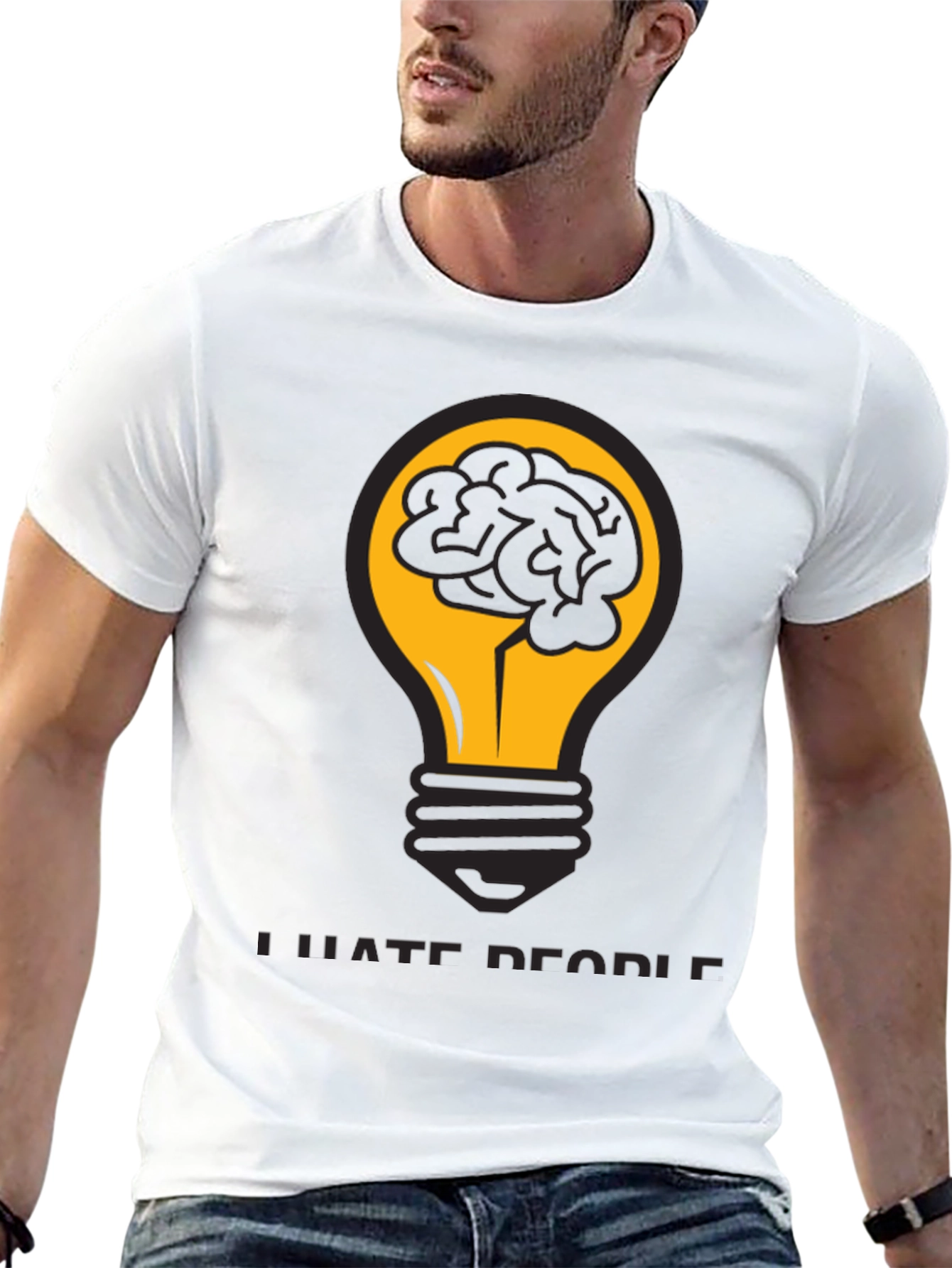I Hate People Brain Lightbulb T-Shirt
