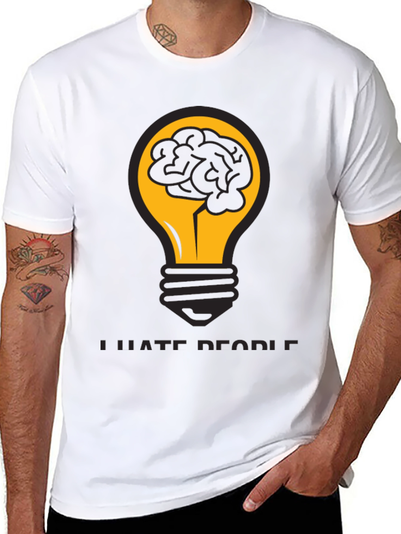 I Hate People Brain Lightbulb T-Shirt