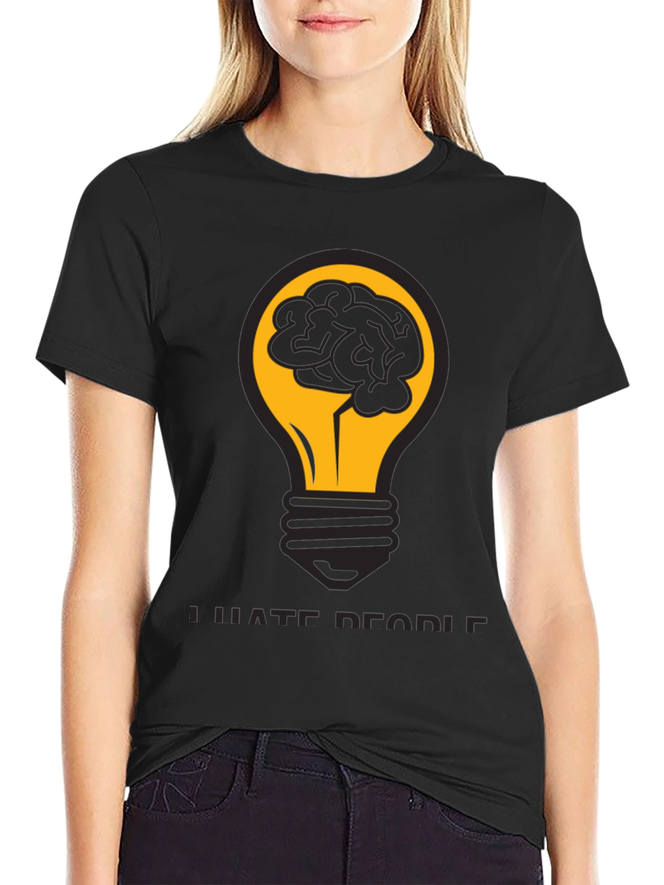 I Hate People Brain Lightbulb T-Shirt