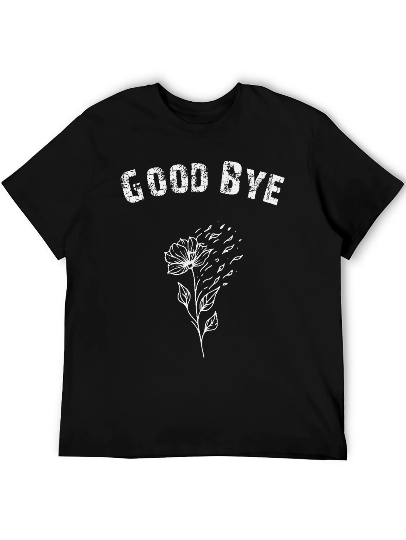 Goodbye Flower Graphic Tee - Mens Black T-Shirt