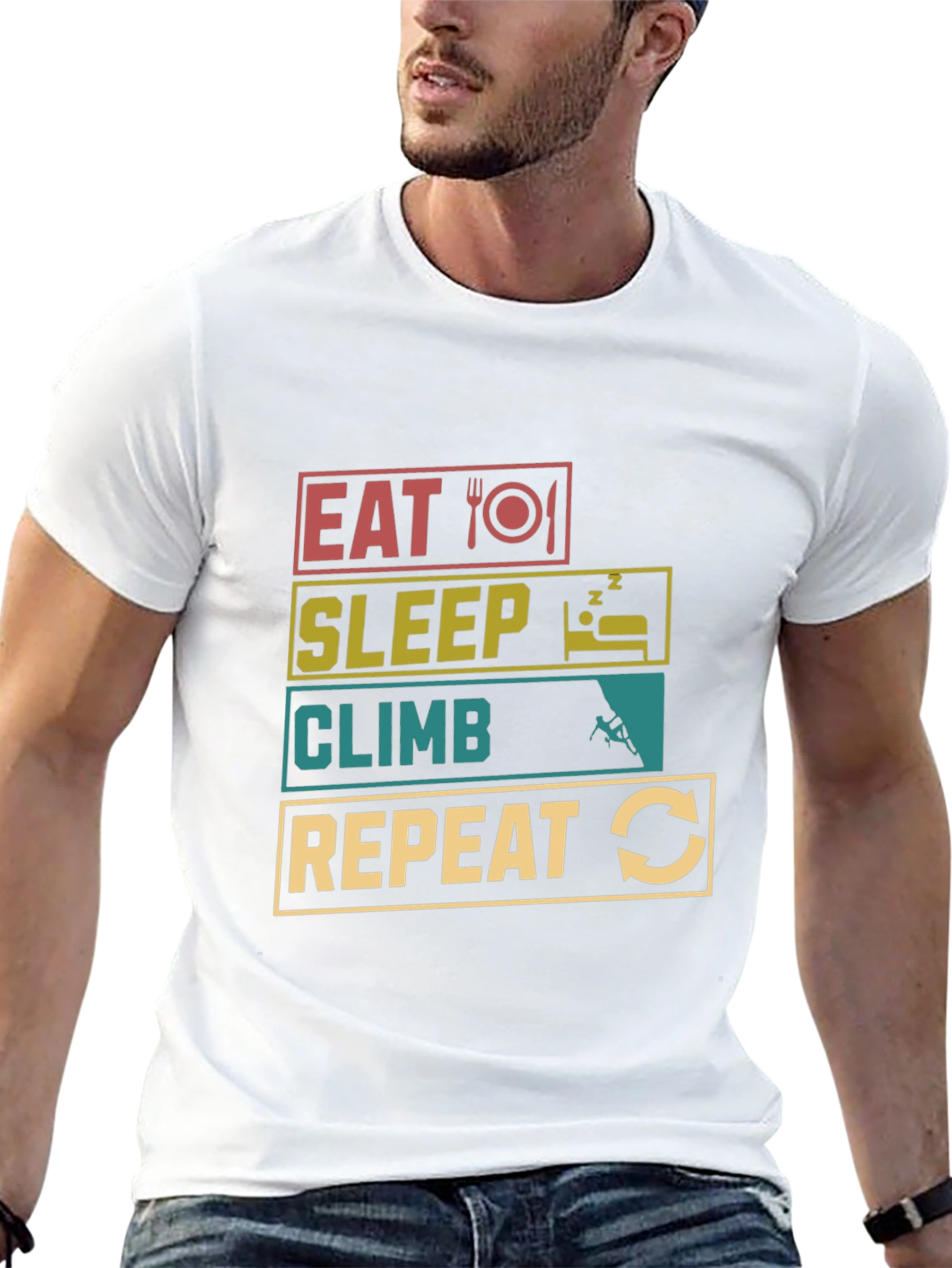 Eat Sleep Climb Repeat Black T-Shirt
