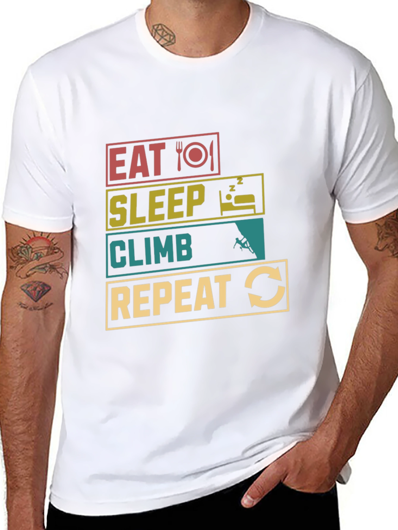 Eat Sleep Climb Repeat Black T-Shirt