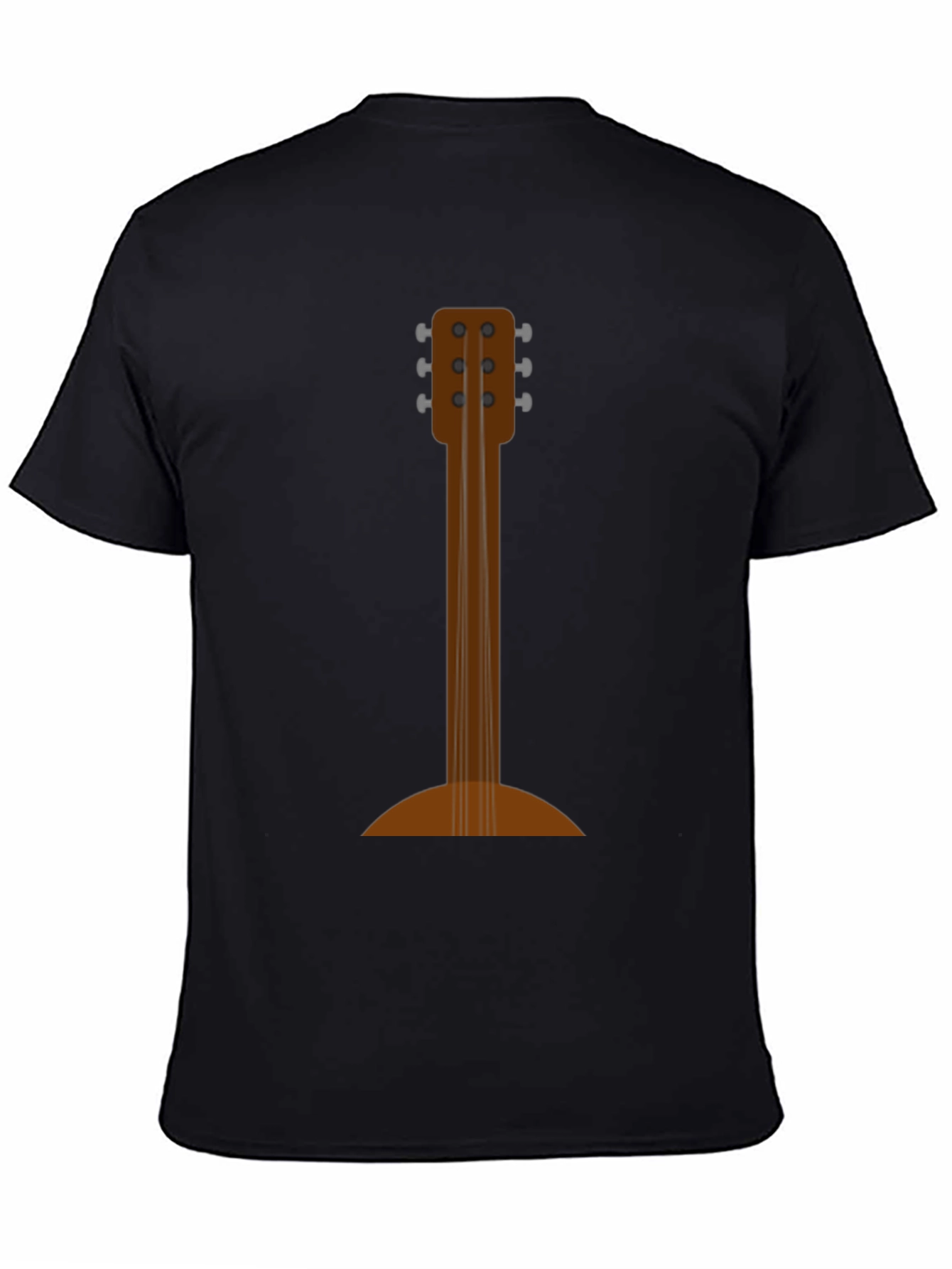 Guitar Back Print Black T-Shirt