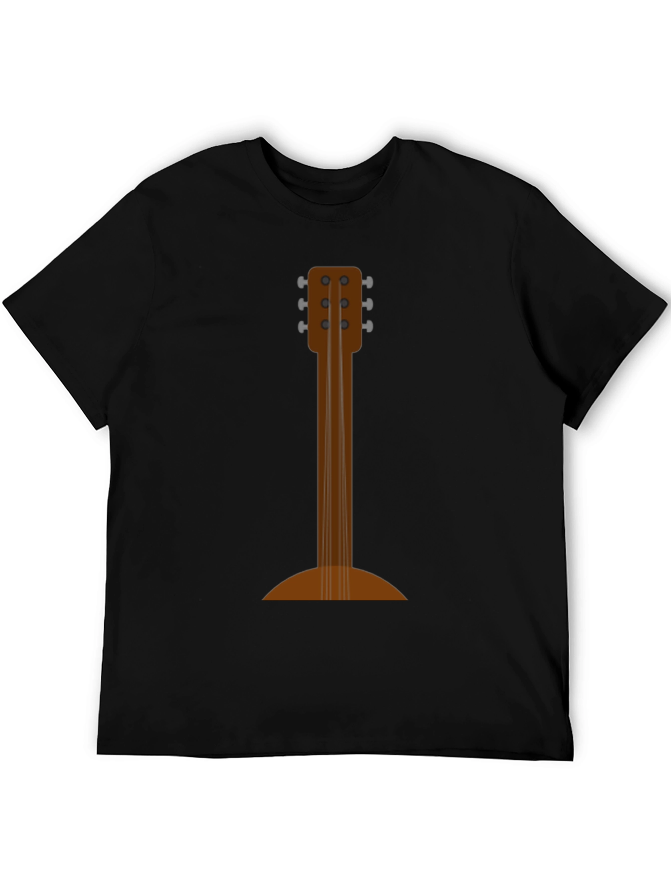Guitar Back Print Black T-Shirt