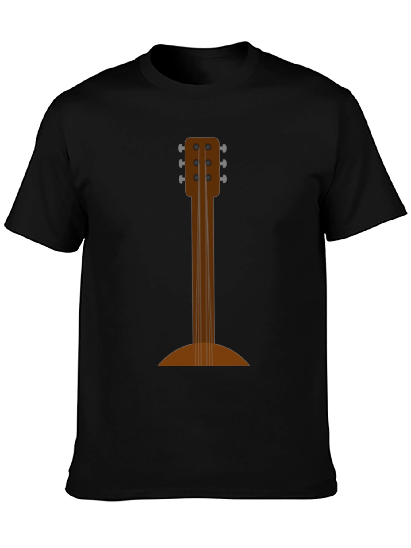 Guitar Back Print Black T-Shirt