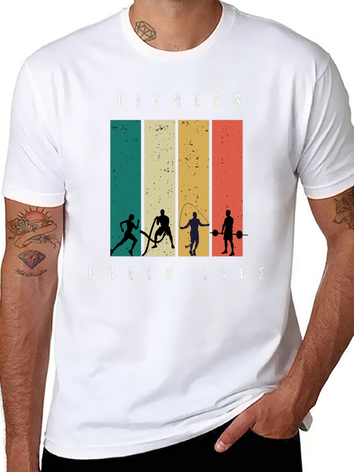 Fitness Fuels Life Graphic Tee - Athletic Design
