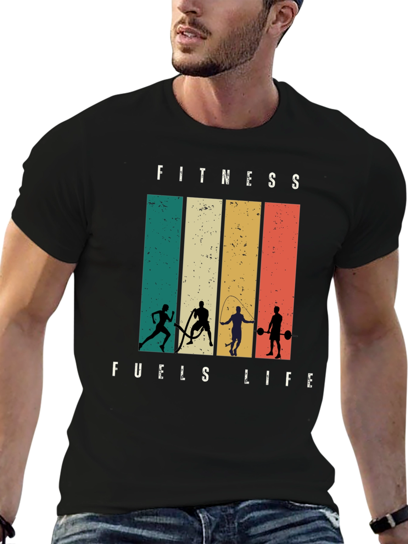 Fitness Fuels Life Graphic Tee - Athletic Design