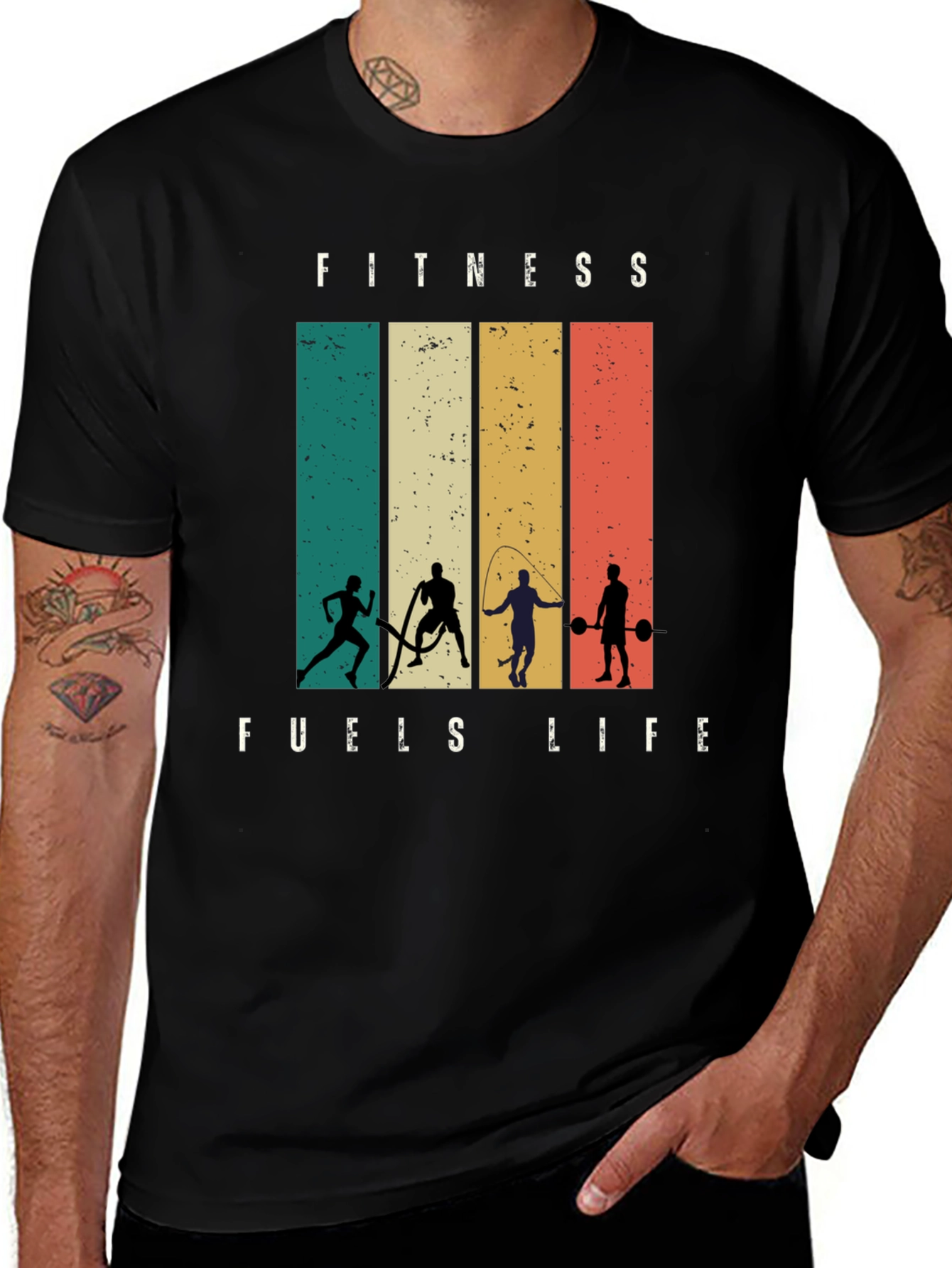 Fitness Fuels Life Graphic Tee - Athletic Design