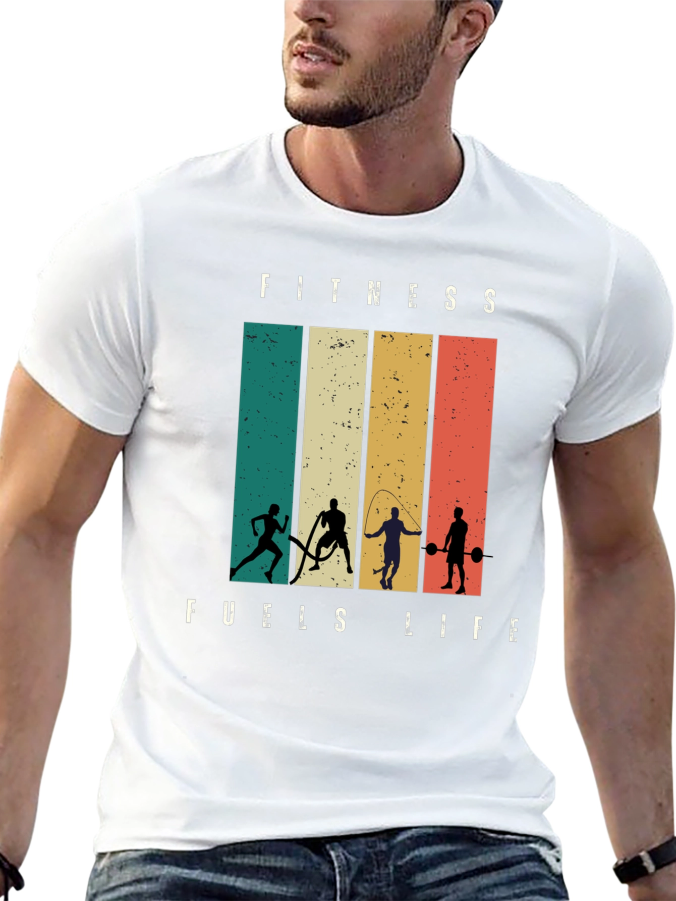 Fitness Fuels Life Graphic Tee - Athletic Design