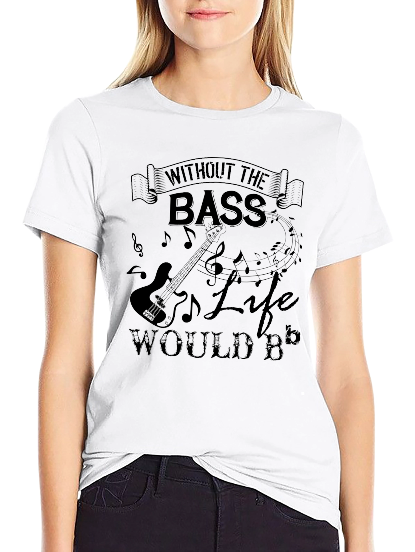 Without The Bass Life Would B Flat Black T-Shirt