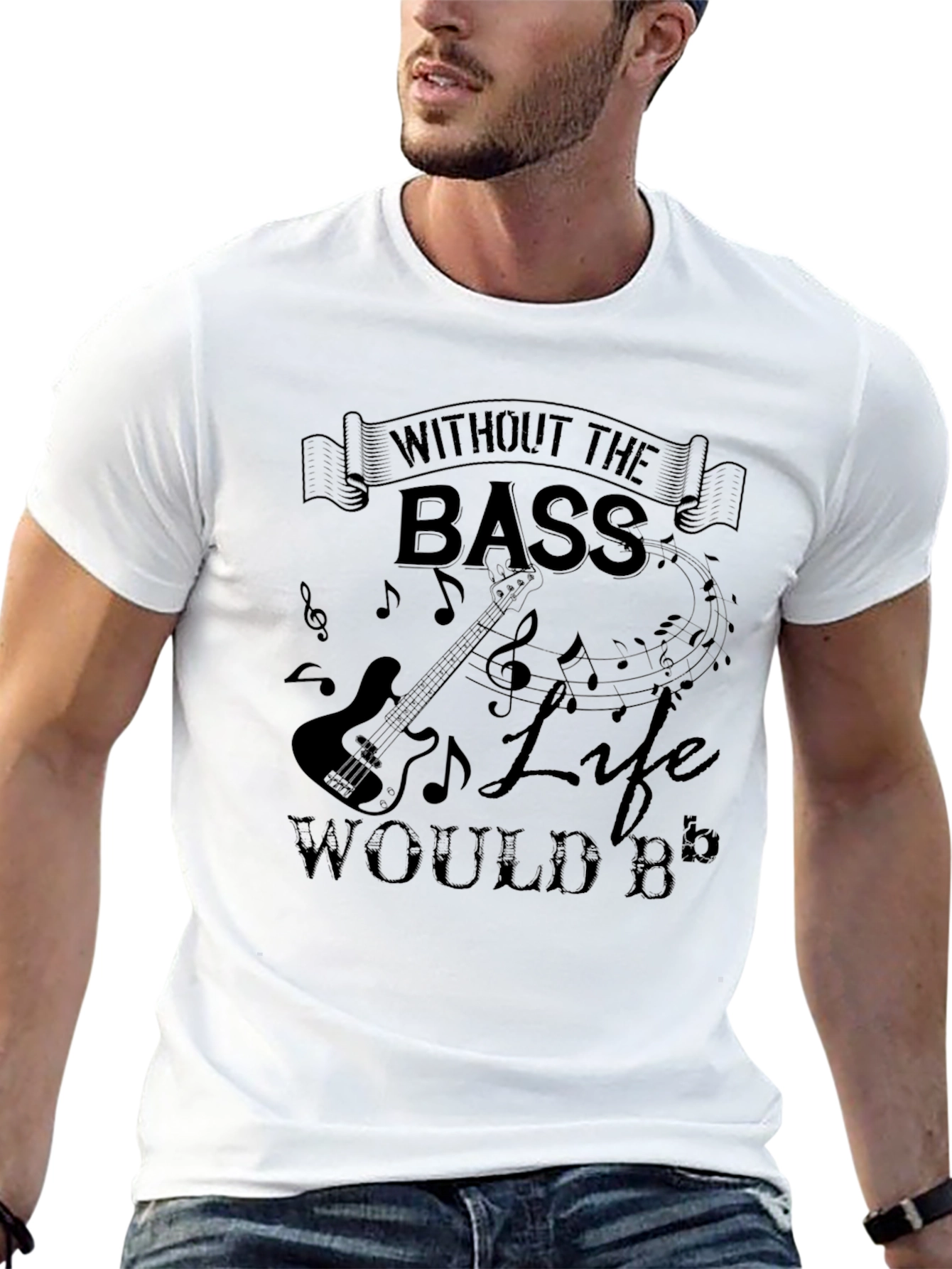 Without The Bass Life Would B Flat Black T-Shirt