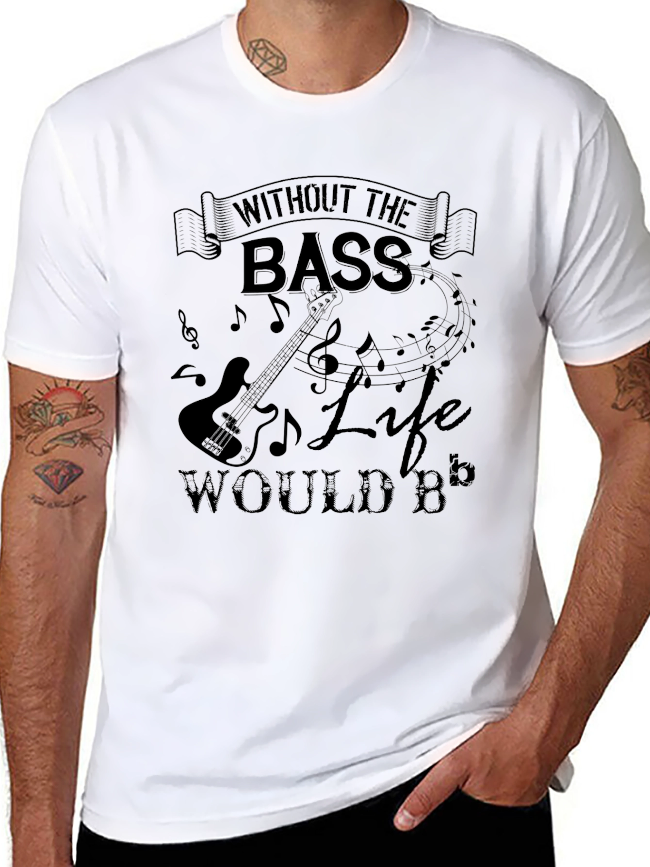 Without The Bass Life Would B Flat Black T-Shirt