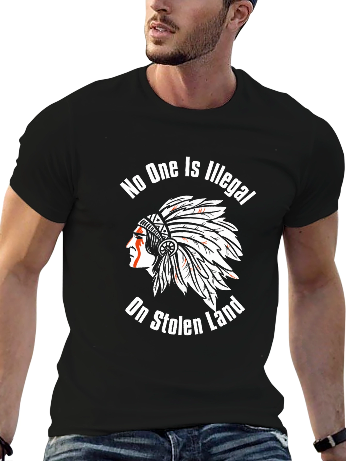 No One is Illegal on Stolen Land Graphic Tee