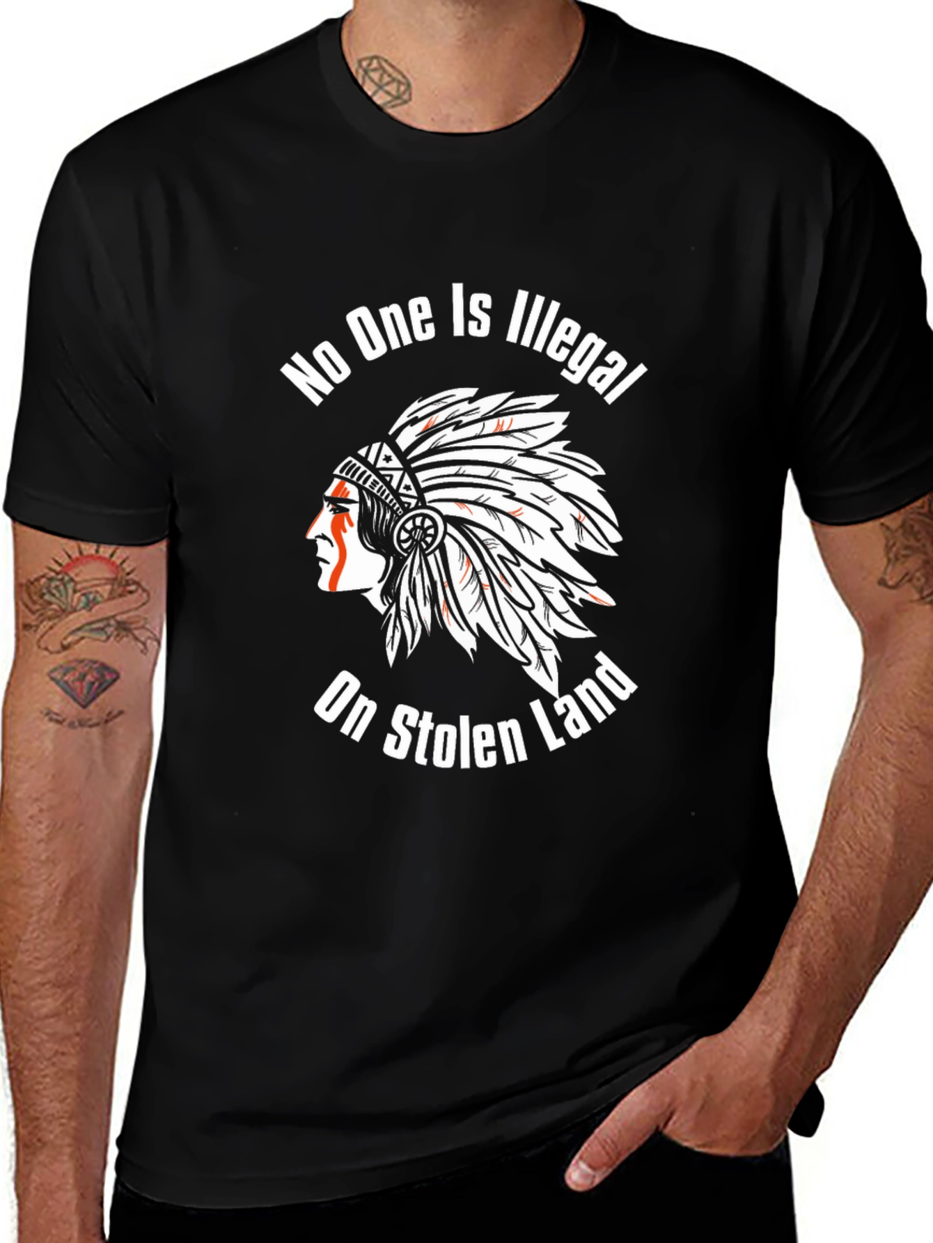 No One is Illegal on Stolen Land Graphic Tee