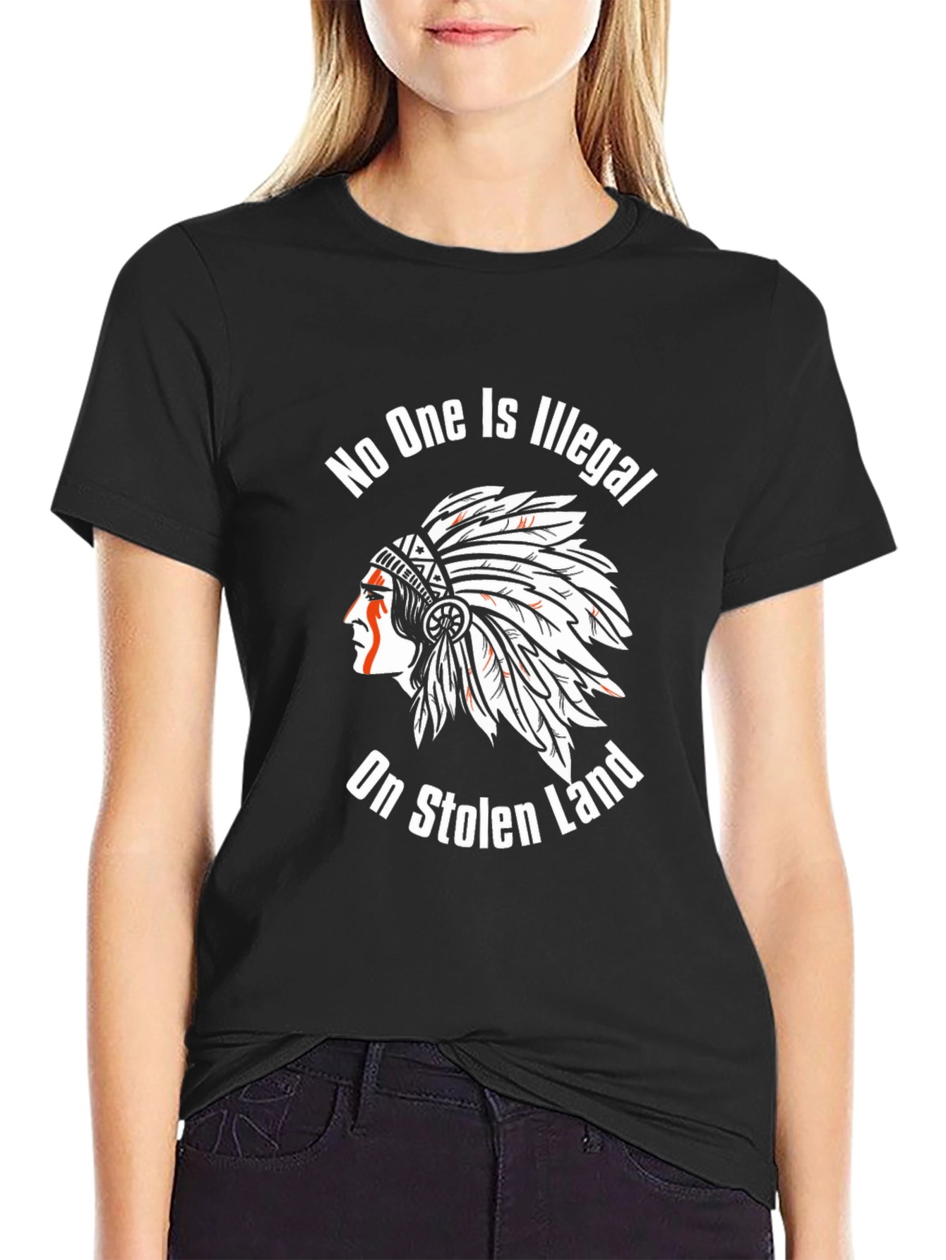 No One is Illegal on Stolen Land Graphic Tee