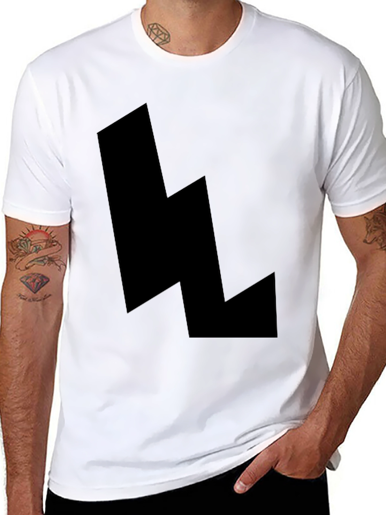 Black Lightning Bolt Graphic Tee - Modern Style