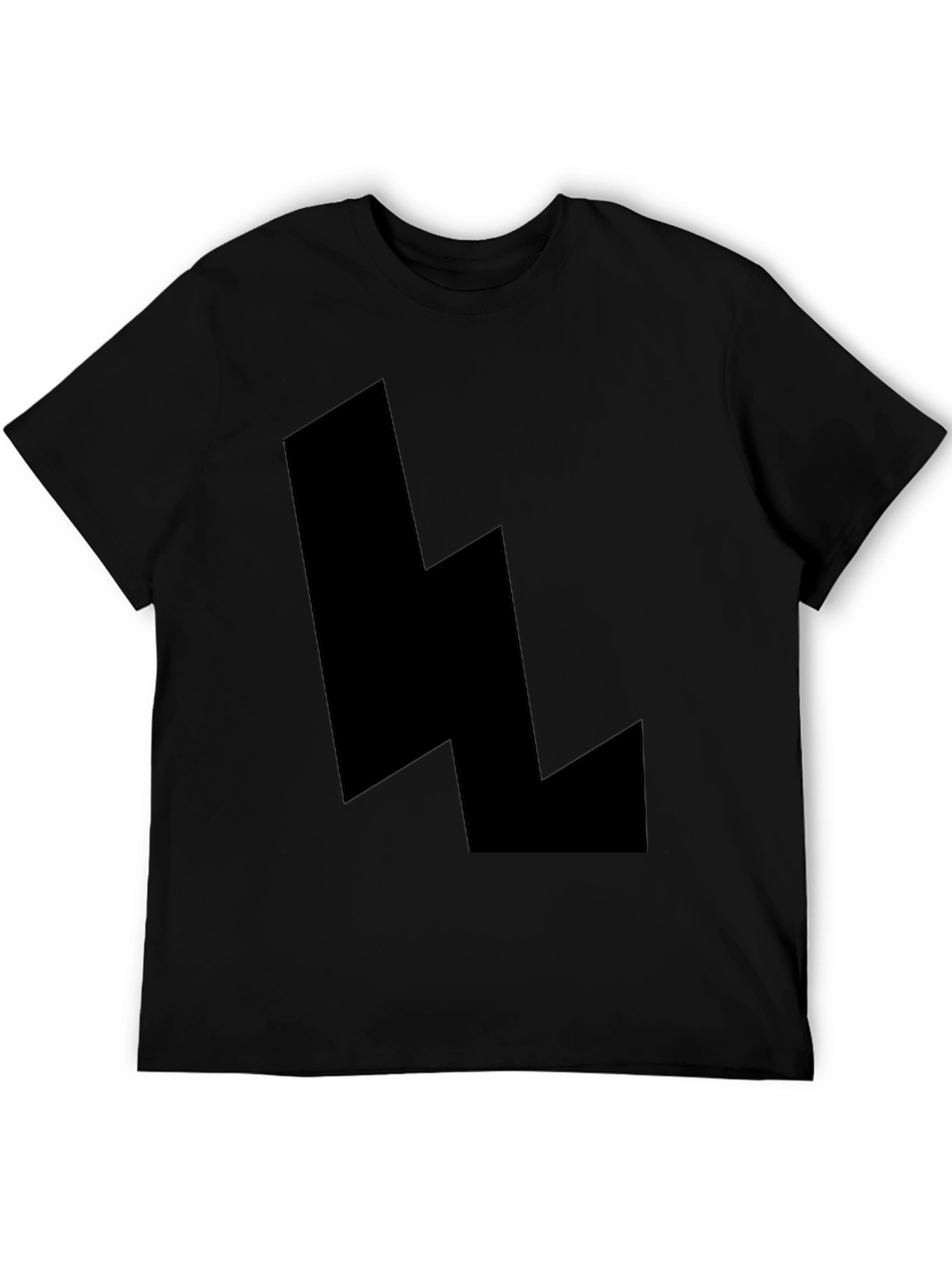 Black Lightning Bolt Graphic Tee - Modern Style