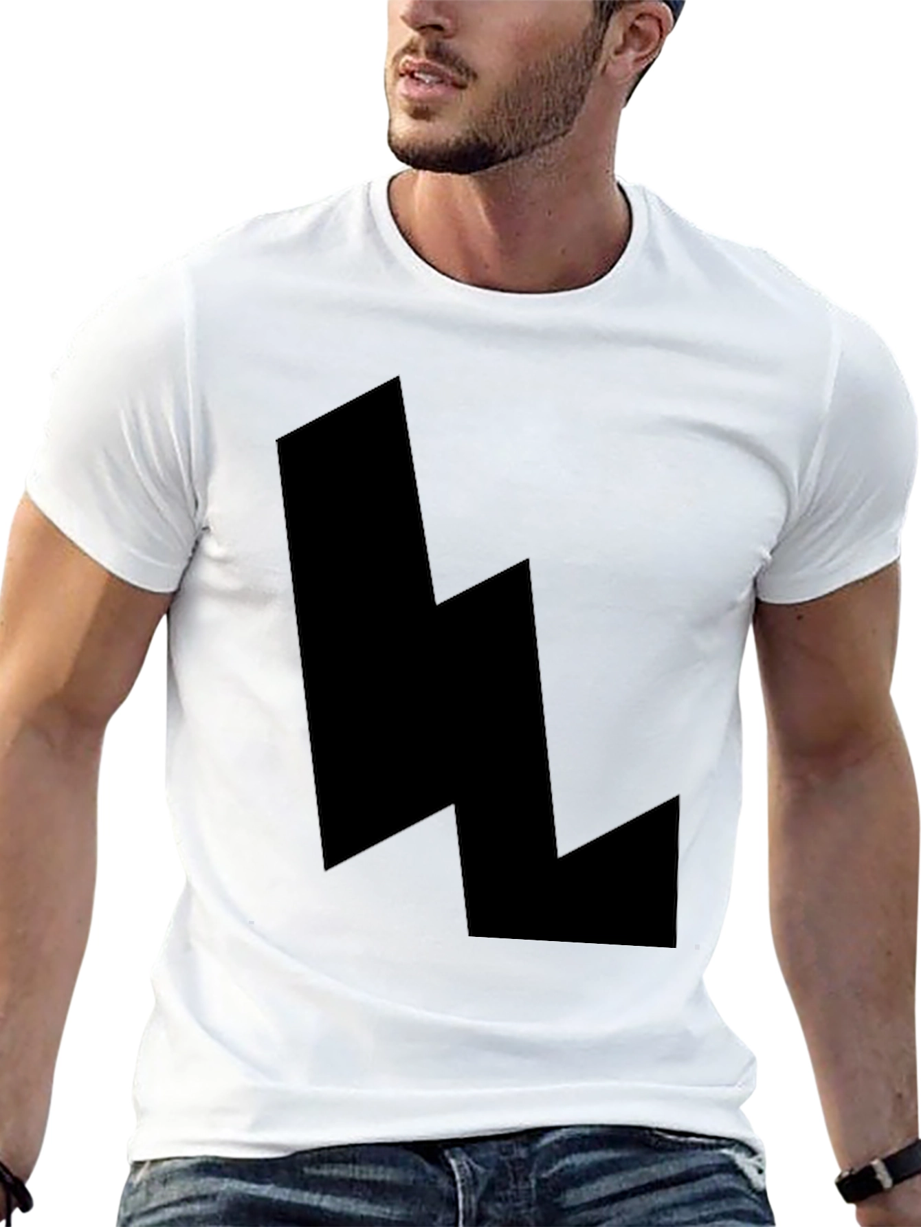 Black Lightning Bolt Graphic Tee - Modern Style