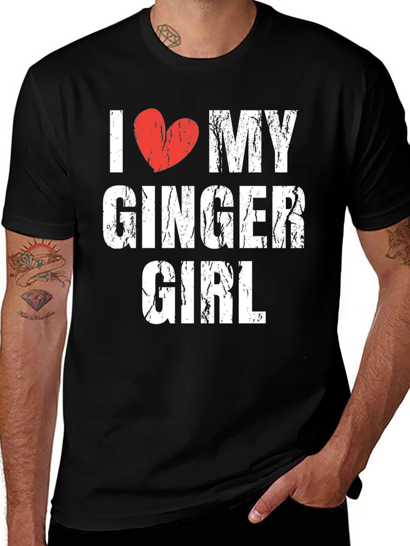 I Heart My Ginger Girl Tee - Distressed Graphic