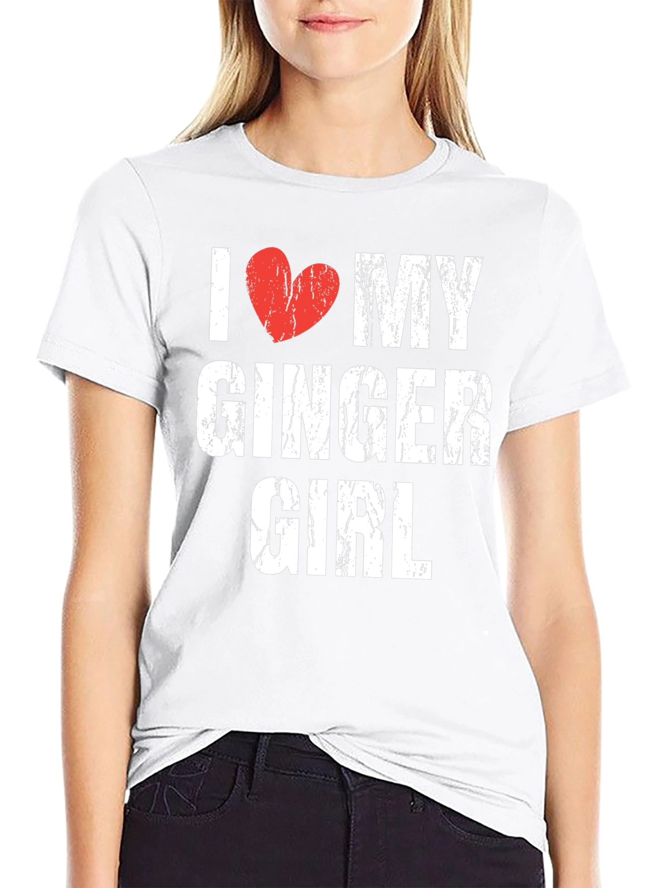 I Heart My Ginger Girl Tee - Distressed Graphic