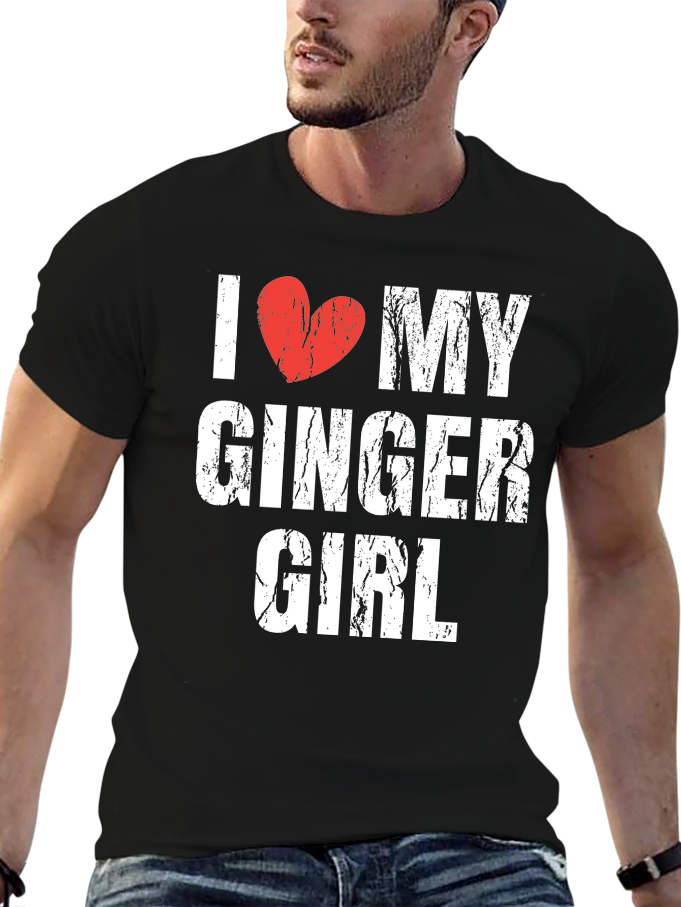I Heart My Ginger Girl Tee - Distressed Graphic