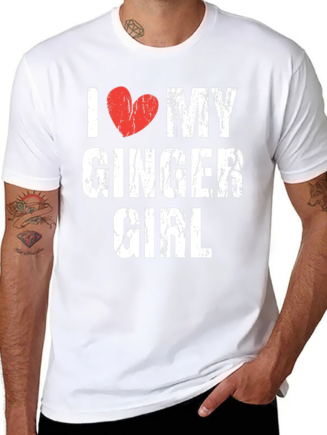 I Heart My Ginger Girl Tee - Distressed Graphic