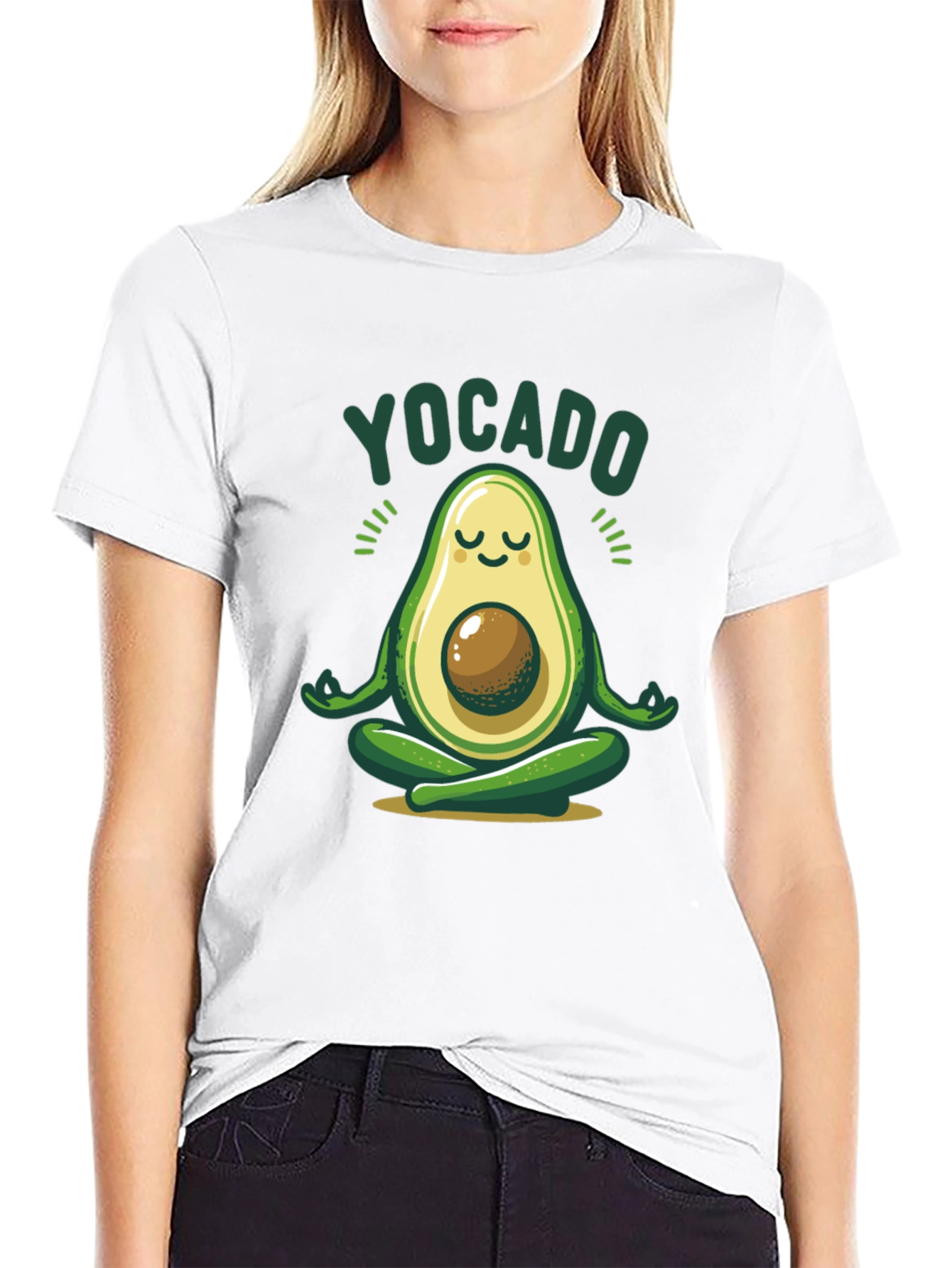 Yocado Yoga Avocado Black T-Shirt