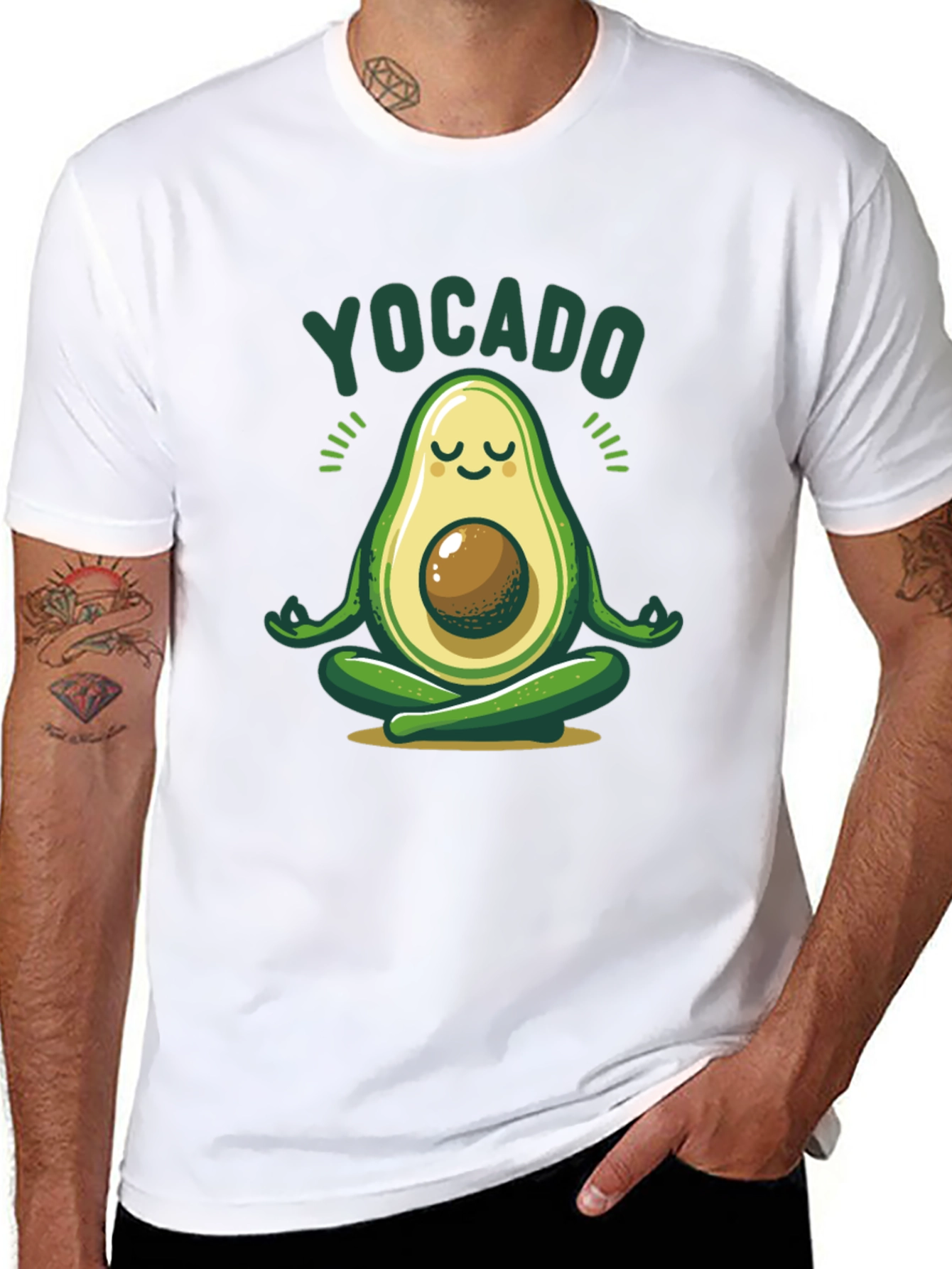 Yocado Yoga Avocado Black T-Shirt