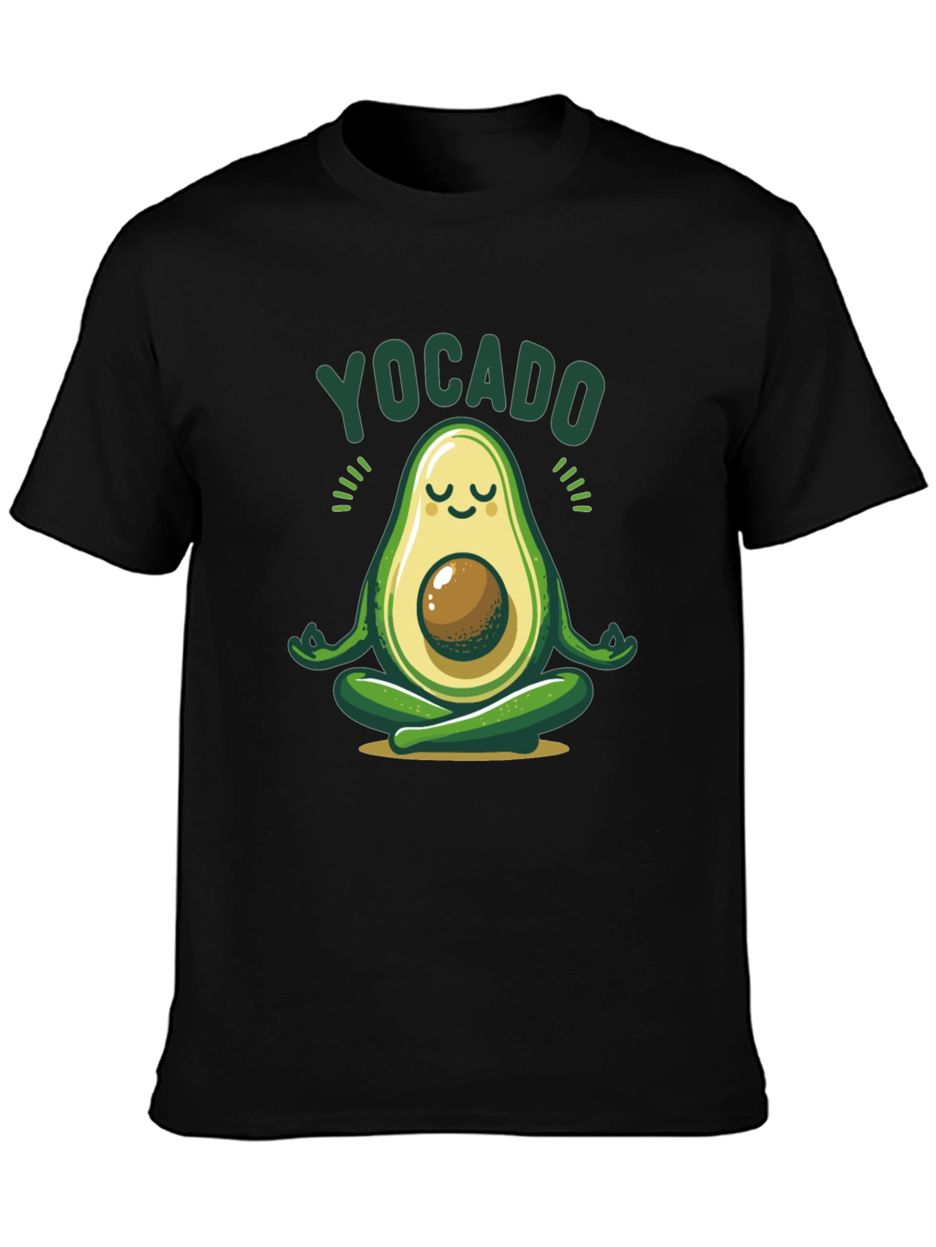 Yocado Yoga Avocado Black T-Shirt