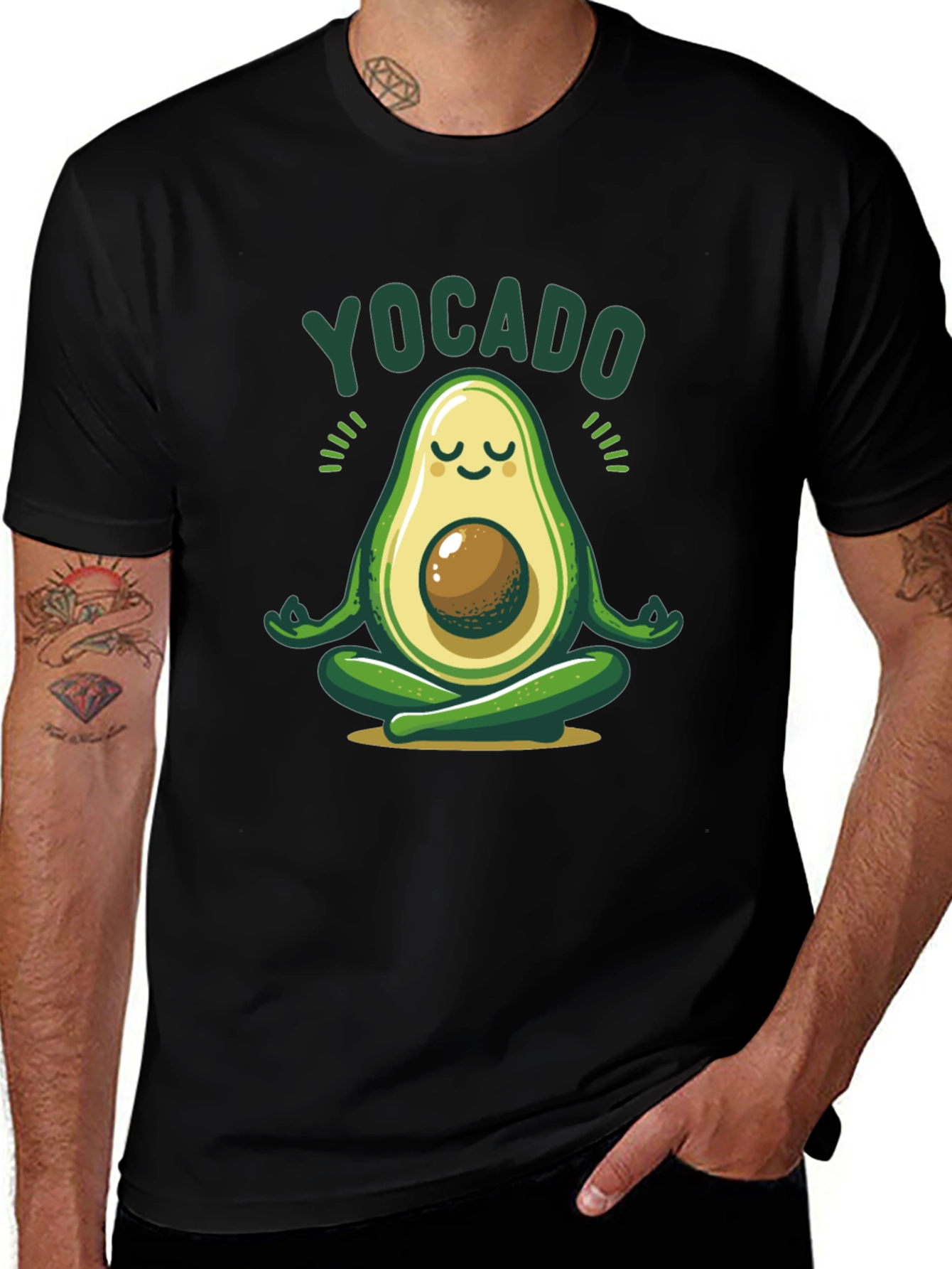 Yocado Yoga Avocado Black T-Shirt